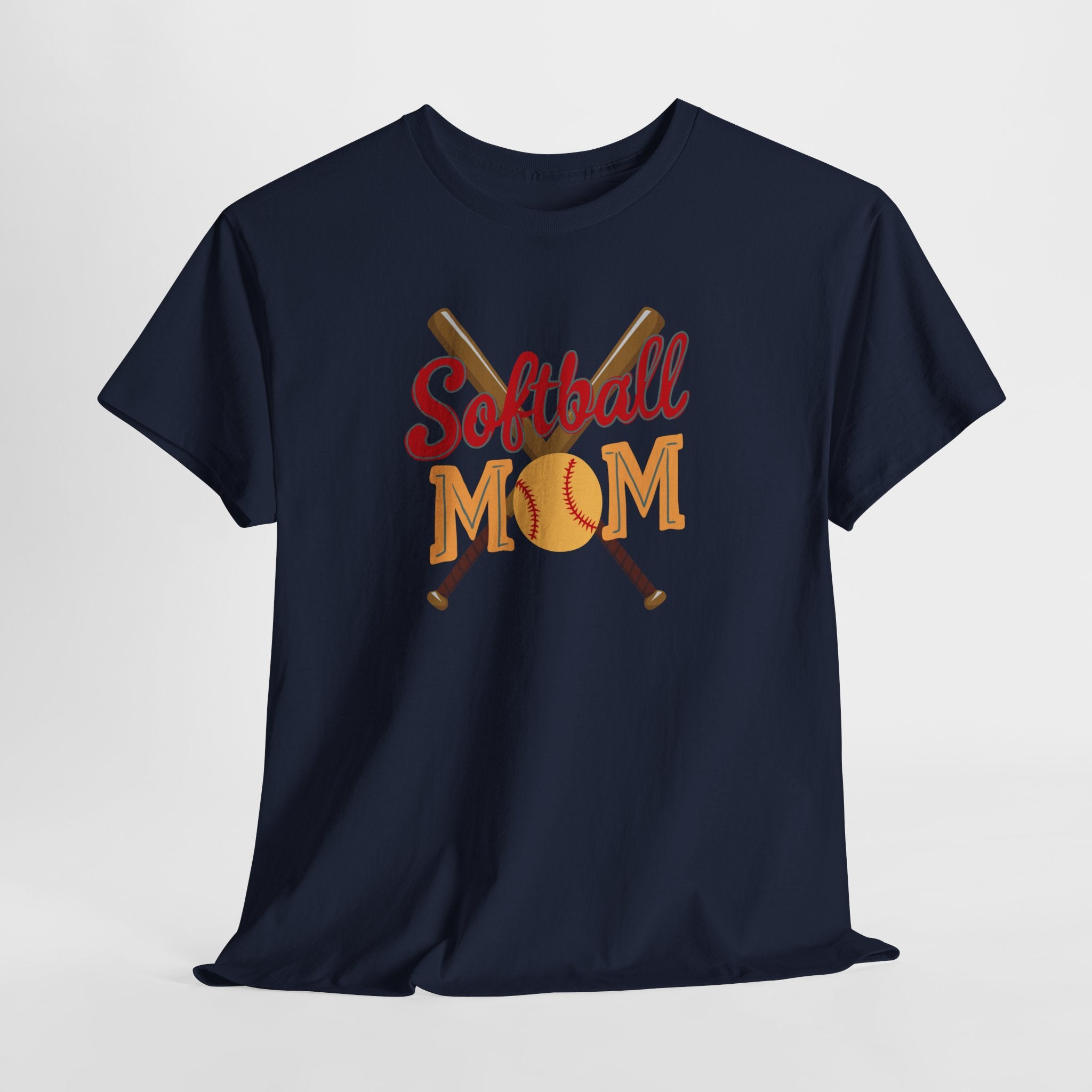 Softball Mom T‑Shirt — Retro Crossed Bats & Ball Tee for Proud Moms