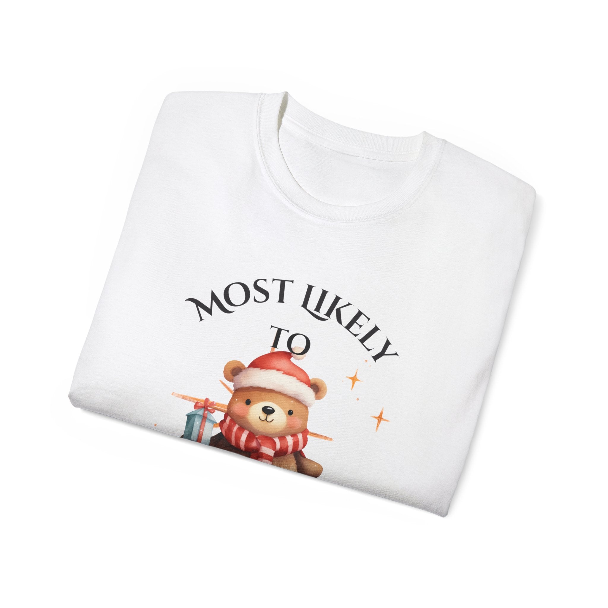 Most Likely To Forget the Rules Secret Santa Tee, Cute Holiday T-Shirt, Christmas Gift, Unisex Cotton Shirt, Fun Party Wear
