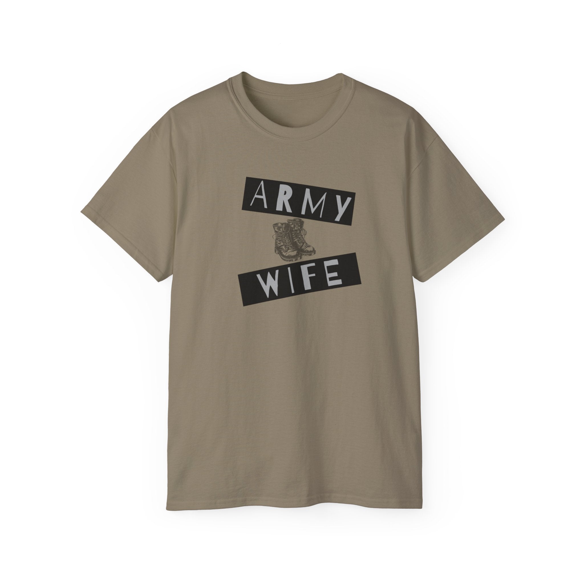 Army Wife T‑Shirt — Military Wife Tee with Combat Boot Graphic