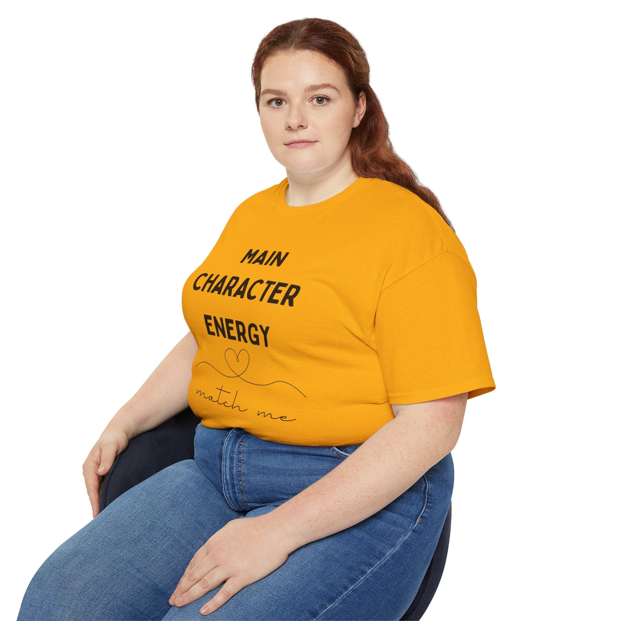 Main Character Energy Tee — "Match Me" Graphic Cotton Shirt