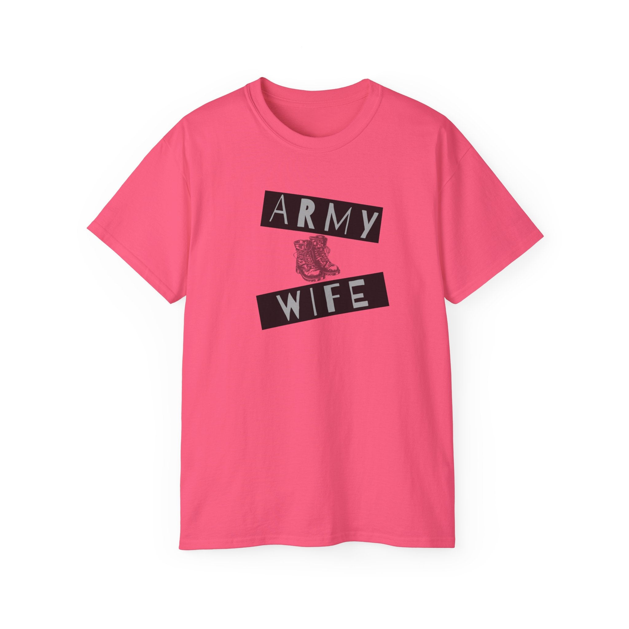 Army Wife T‑Shirt — Military Wife Tee with Combat Boot Graphic