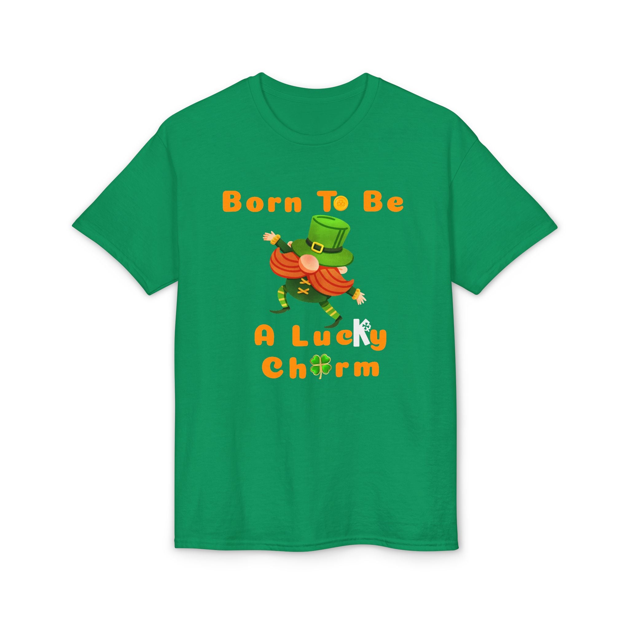 St. Patrick’s Day T-Shirt – "Born To Be A Lucky Charm" Cute Leprechaun Graphic Tee