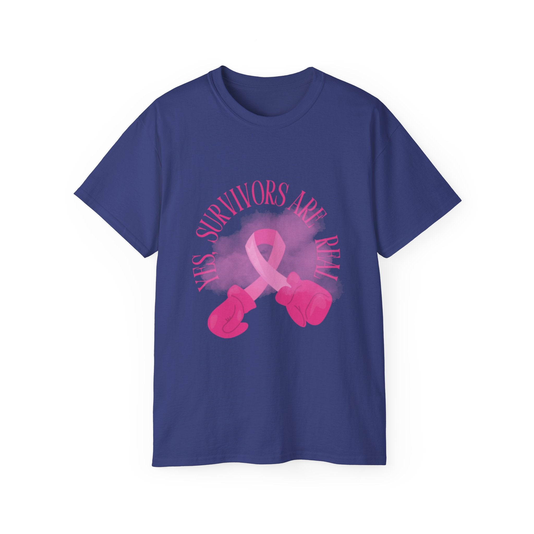 Breast Cancer Survivors Are Real T-Shirt — Pink Ribbon Boxing Gloves Tee