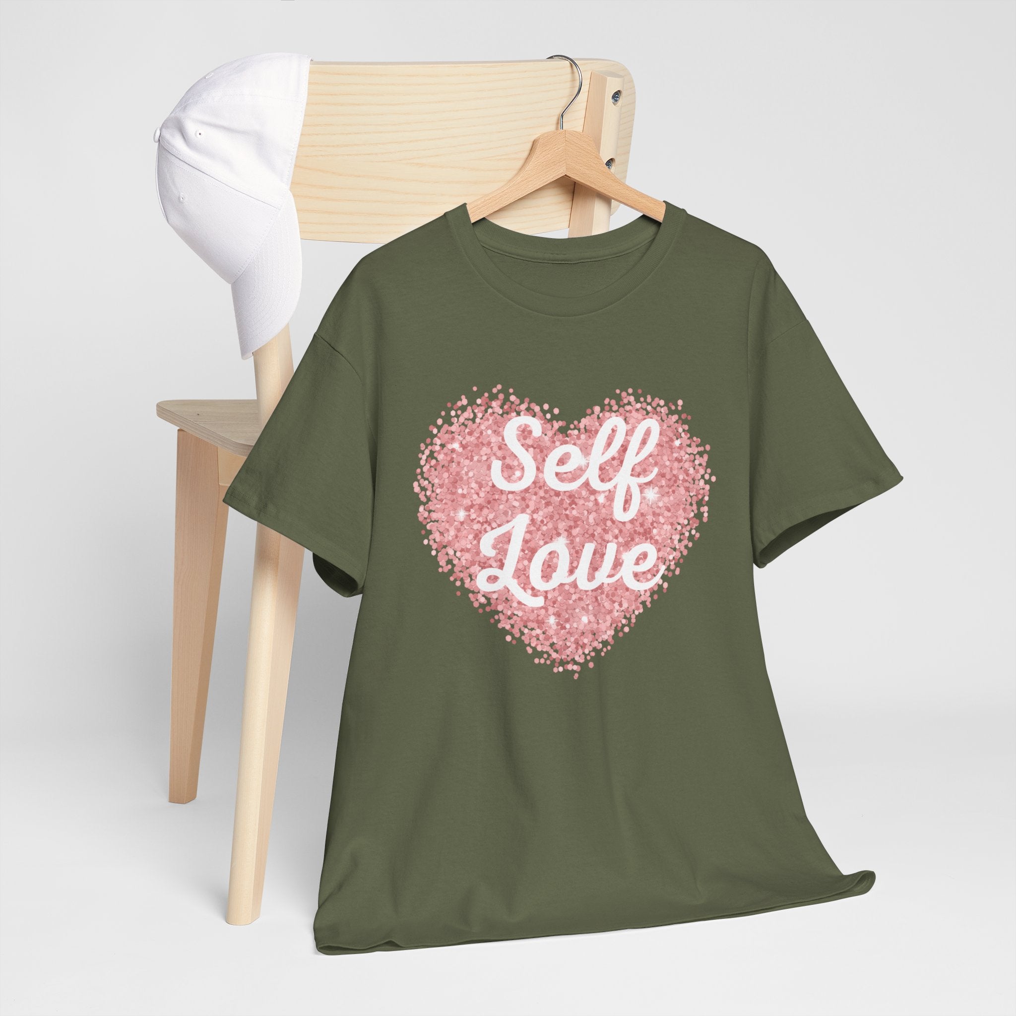 Self Love Tee — Pink Heart Mental Health Awareness Shirt