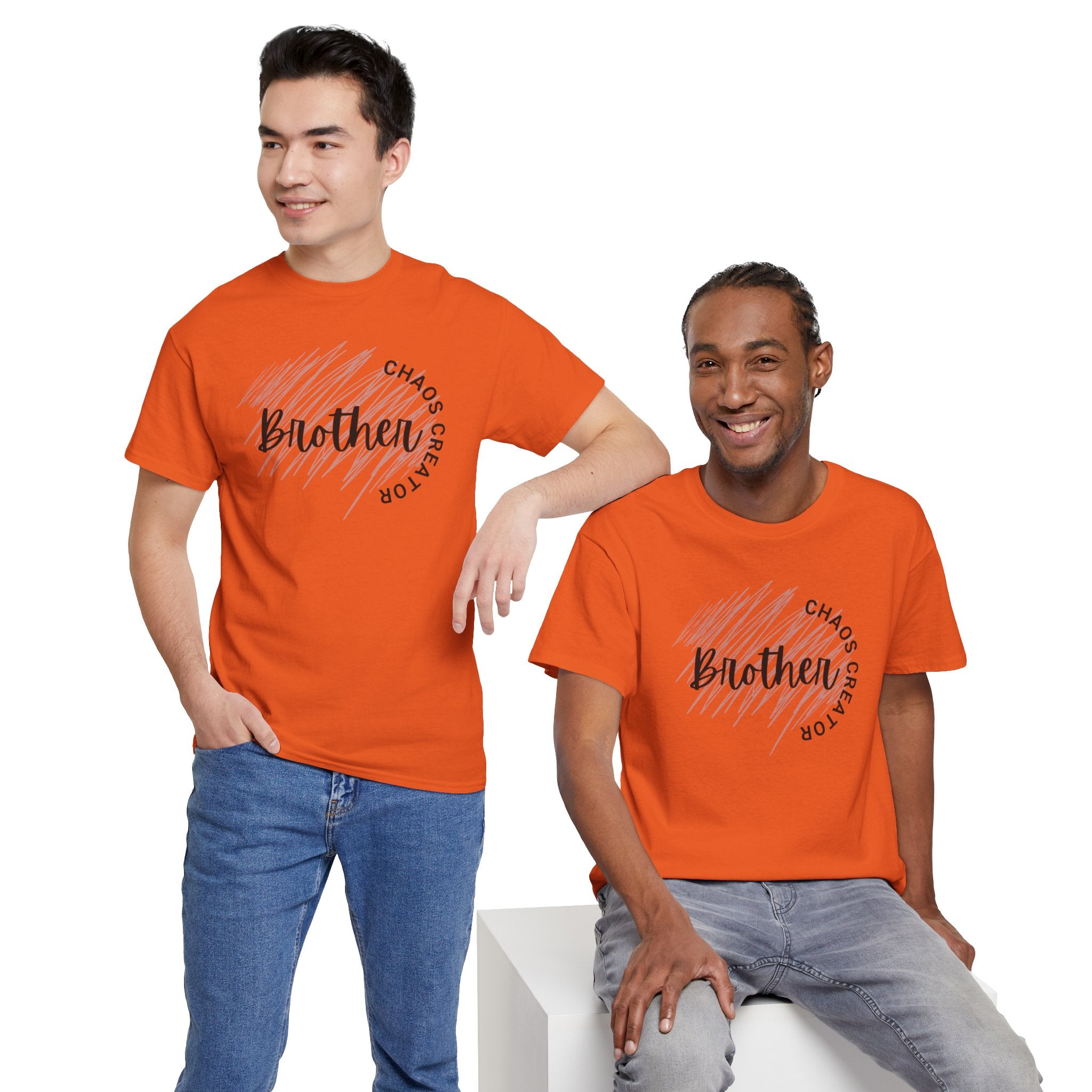 Brother Script Tee — 'Chaos Creator' Graphic Shirt for Siblings