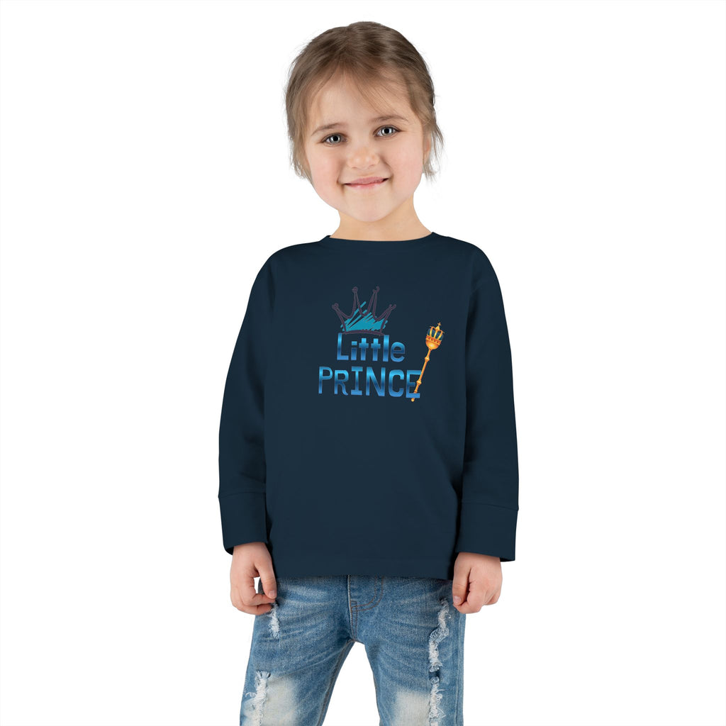 Little Prince Toddler Long Sleeve Tee — Cute Crown Design