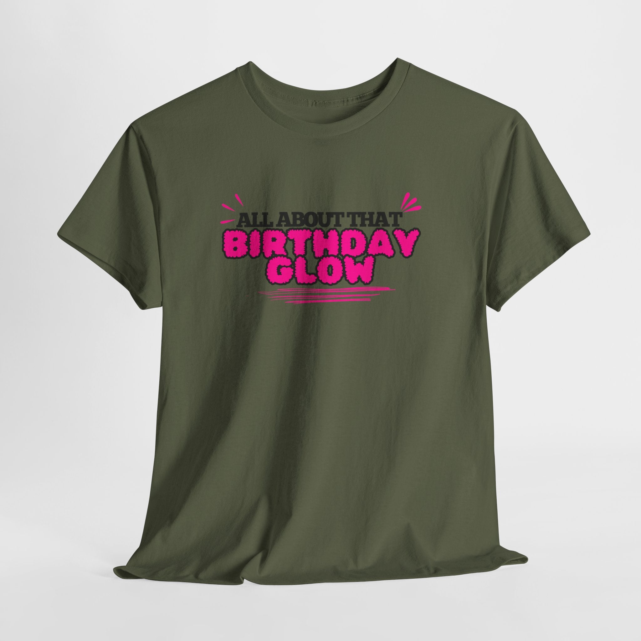 Birthday Glow Tee — "All About That Birthday Glow" Graphic Shirt