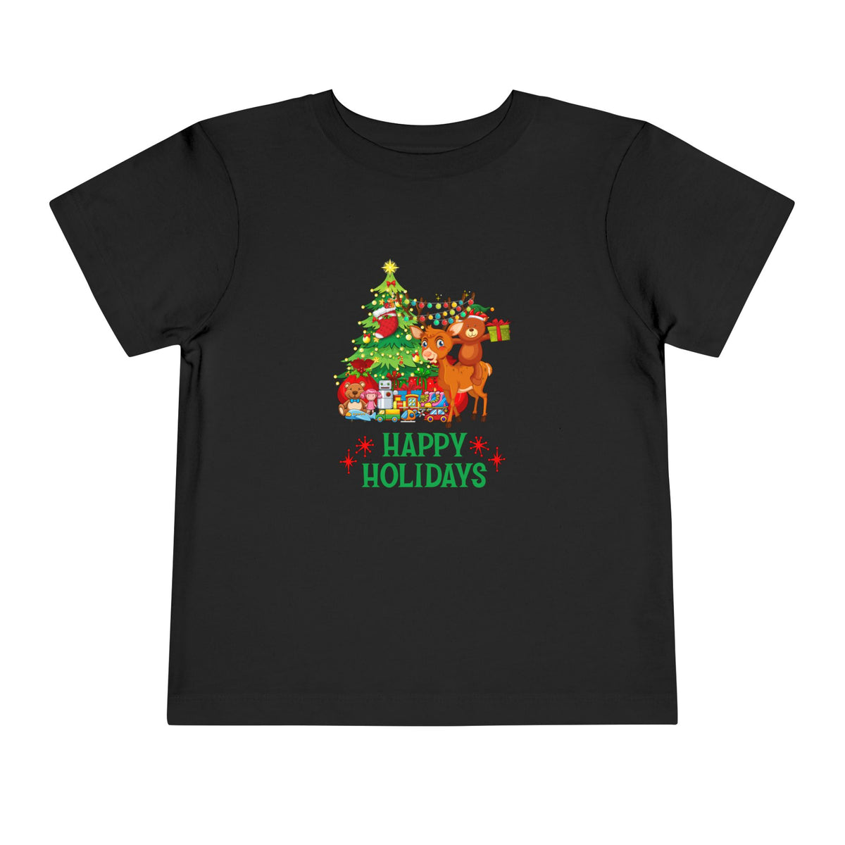Happy Holidays Christmas Toddler Short Sleeve Tee