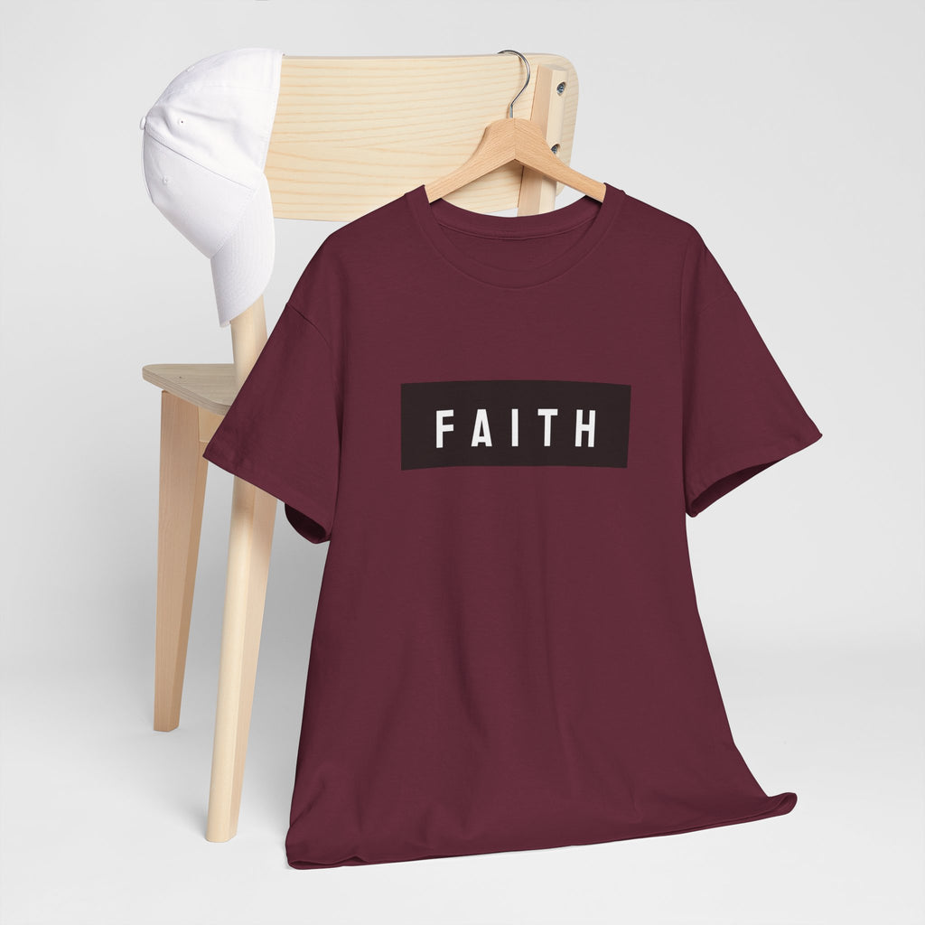 Faith Graphic Tee — Minimal Black Box Christian T-Shirt