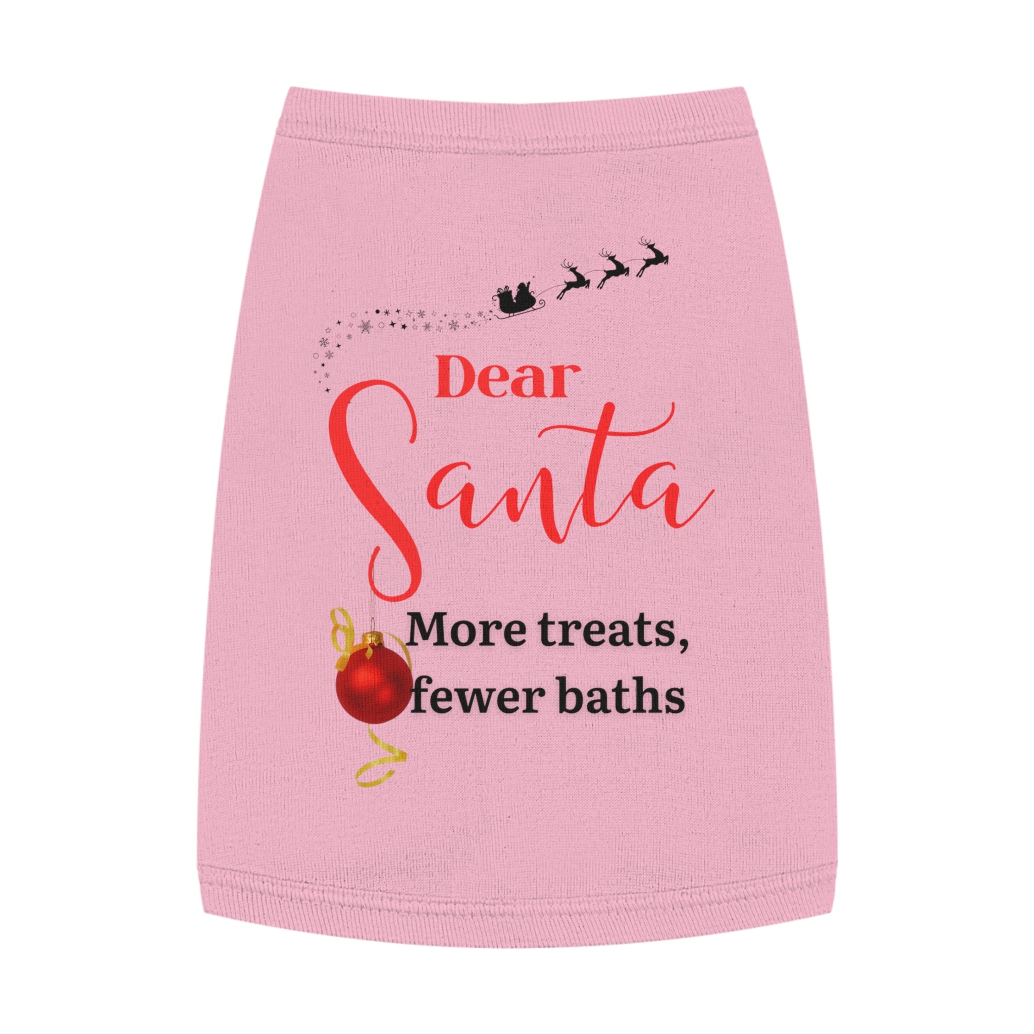 Dear Santa, More treats, less...Festive Pet Tank Top, Holiday Pet Clothing, Xmas Dog Shirt, Dear Santa Tanks, Dog Christmas Outfit, Pet Gift for Dog Lovers