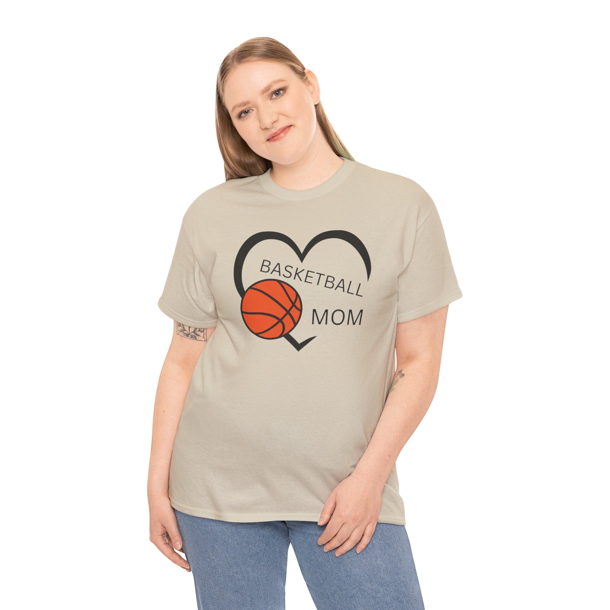 Basketball Mom T-Shirt – Heart & Basketball Design