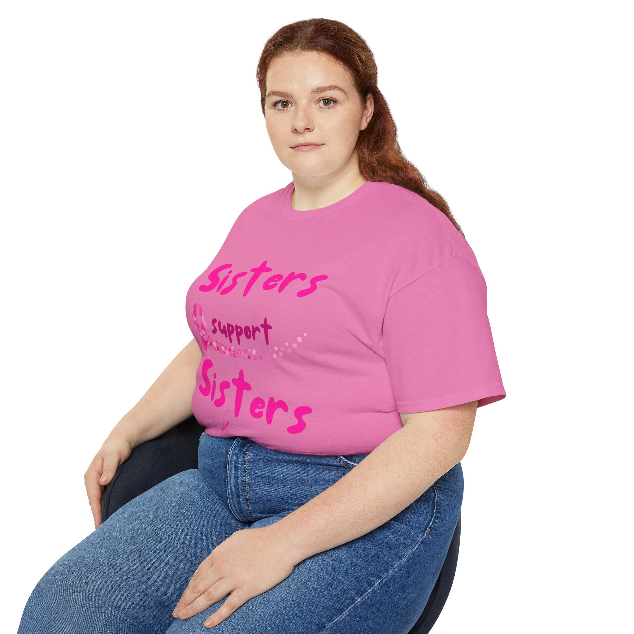 Sisters Support Sisters Pink Ribbon Tee