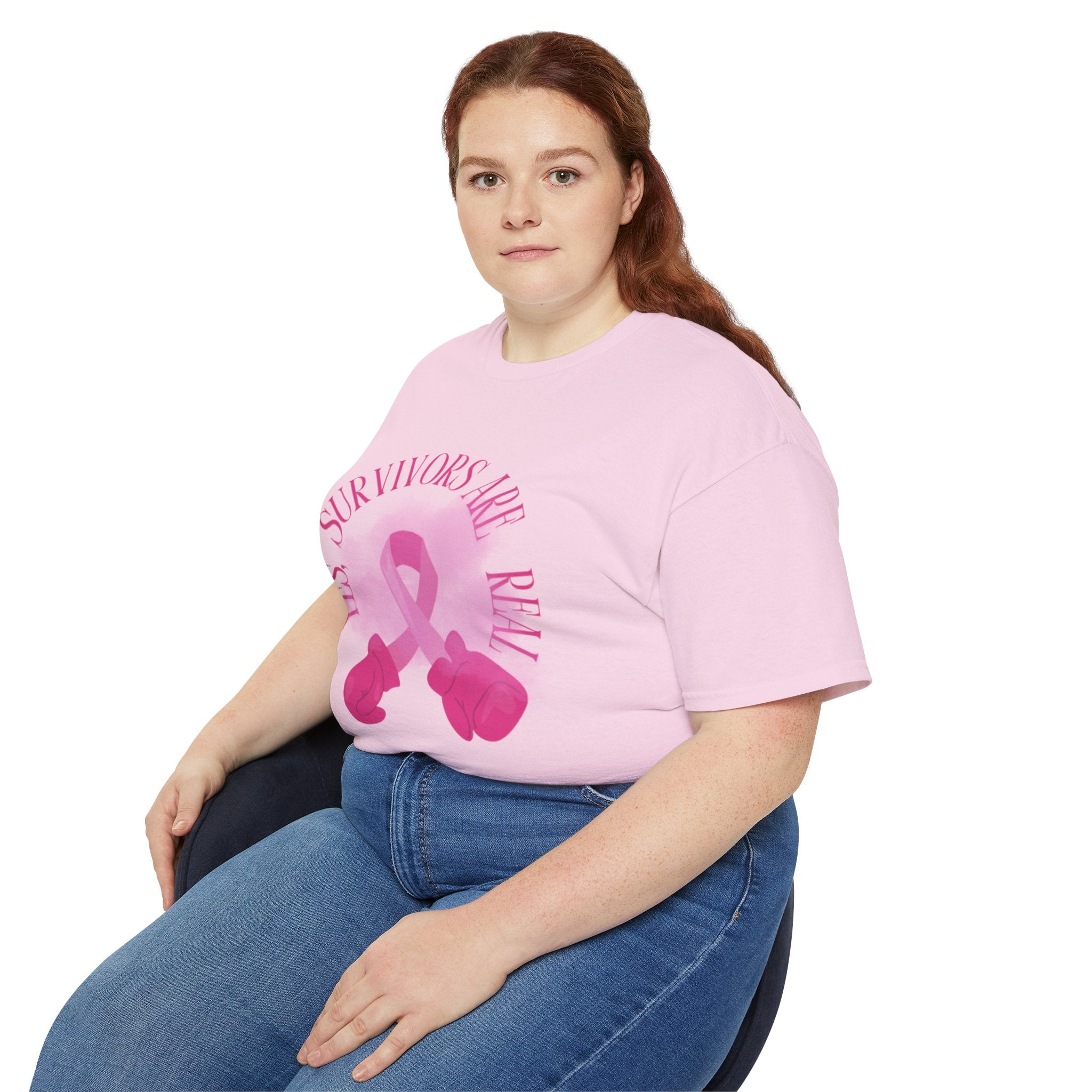 Breast Cancer Survivors Are Real T-Shirt — Pink Ribbon Boxing Gloves Tee