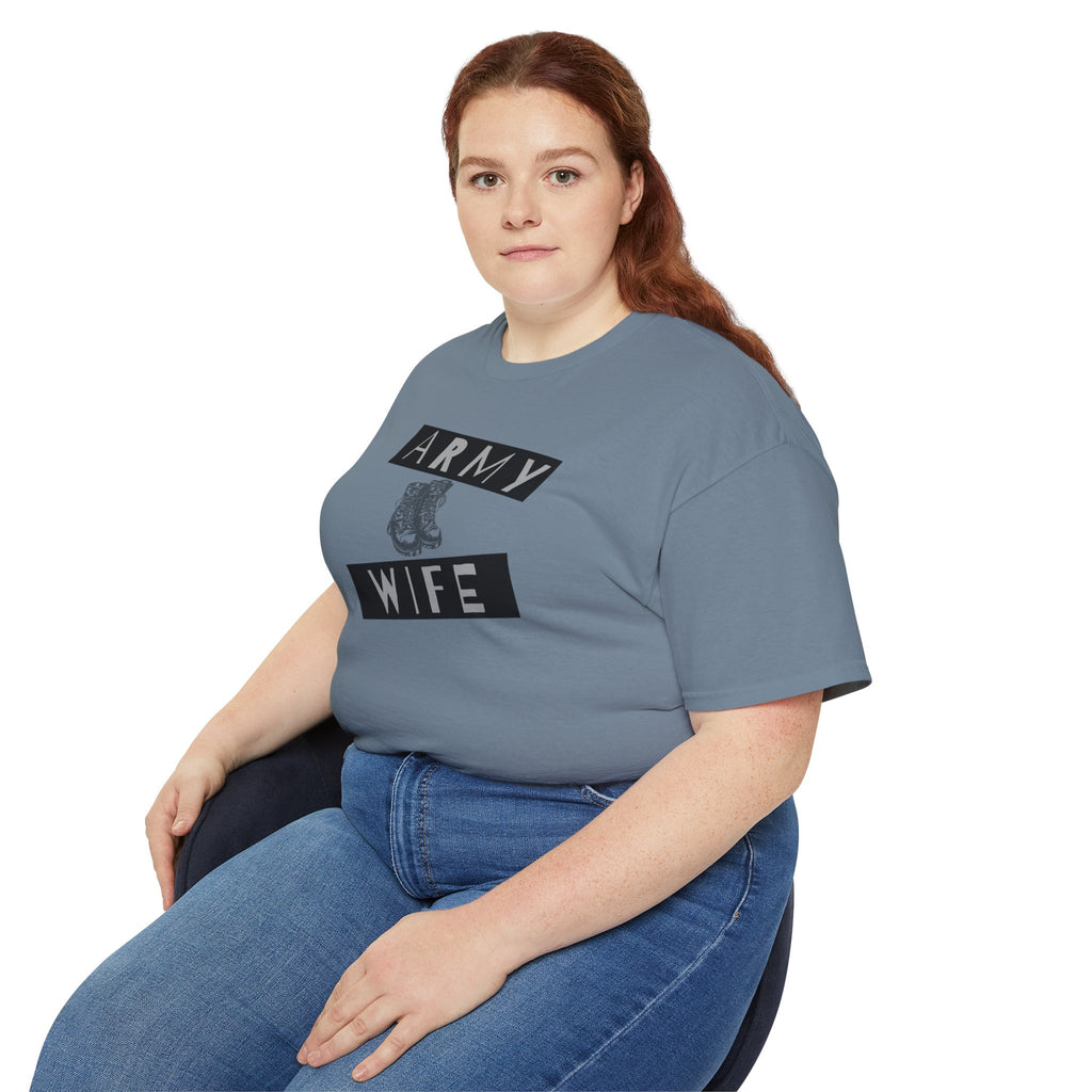 Army Wife T‑Shirt — Military Wife Tee with Combat Boot Graphic