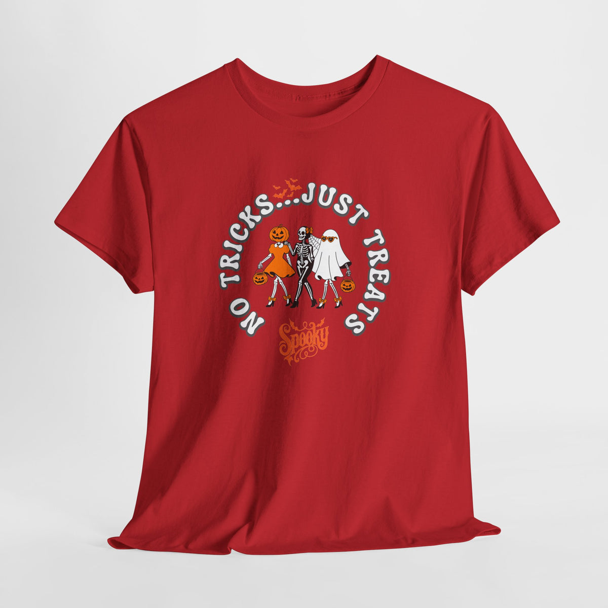 Halloween 'No Tricks, Just Treats' Tee — Costume and Candy Graphic Shirt