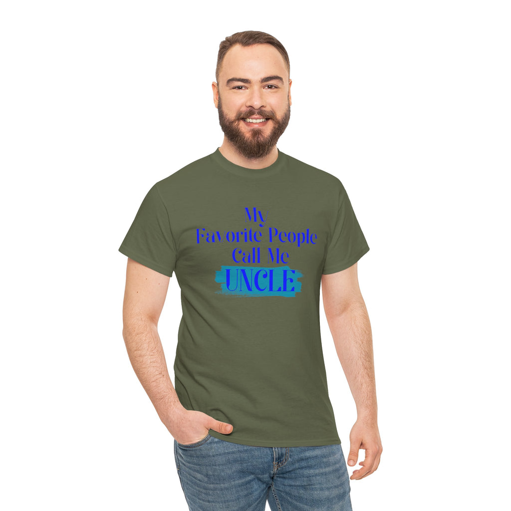Uncle T‑Shirt — "My Favorite People Call Me UNCLE" Blue Brushstroke Tee