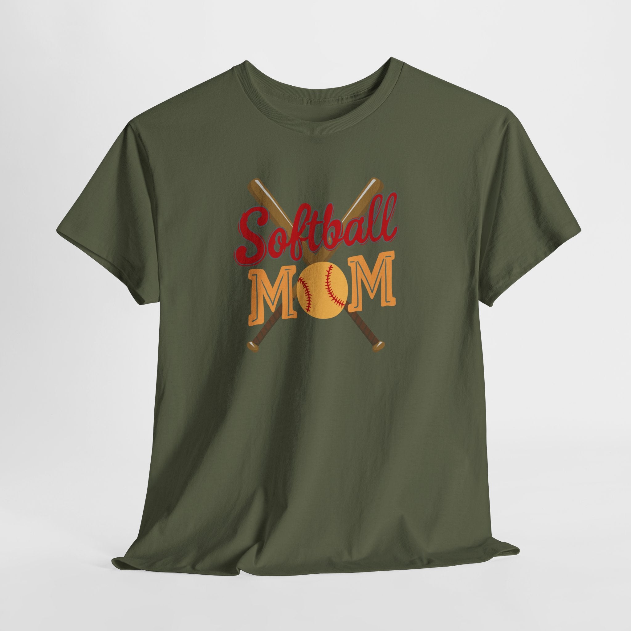 Softball Mom T‑Shirt — Retro Crossed Bats & Ball Tee for Proud Moms