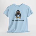 Graphic Tee — Messy Bun Sunglasses Design with "Bold Brilliant Beautiful" Text