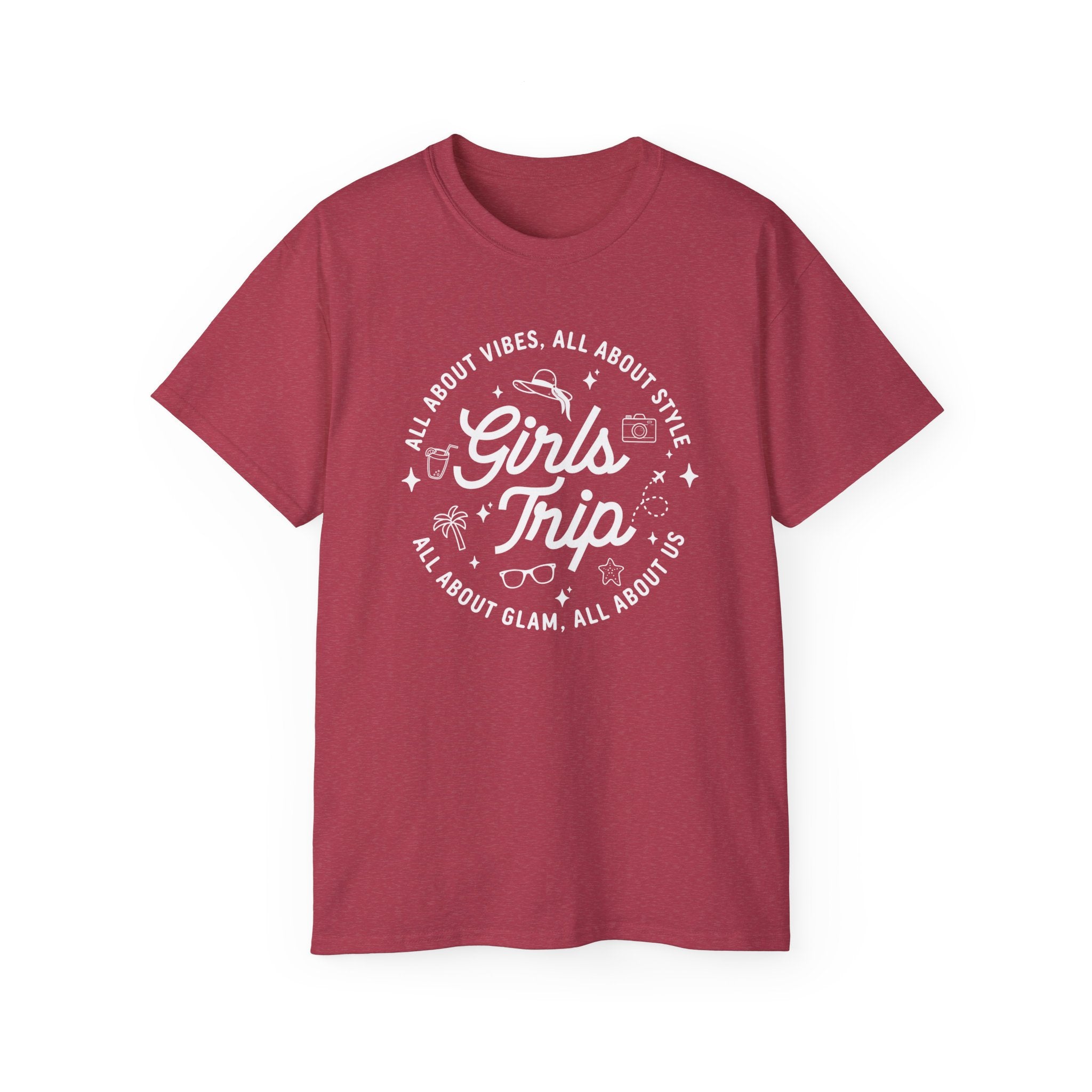 Girls Trip T-Shirt — 'All About Vibes, All About Style' Graphic Tee for Bachelorette & Vacation