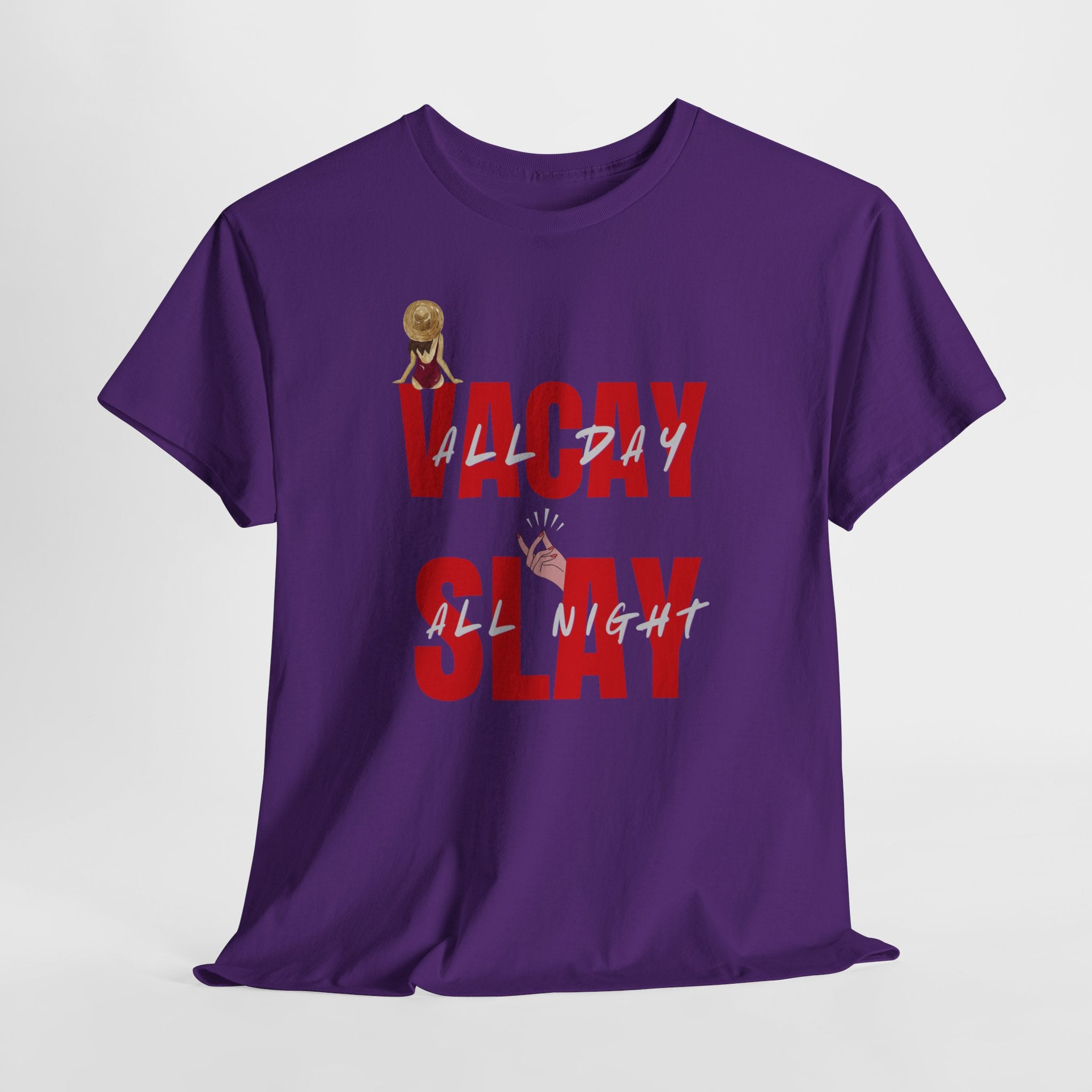 Slay All Night Graphic Tee — "Slay All Night" Red Text Party Shirt
