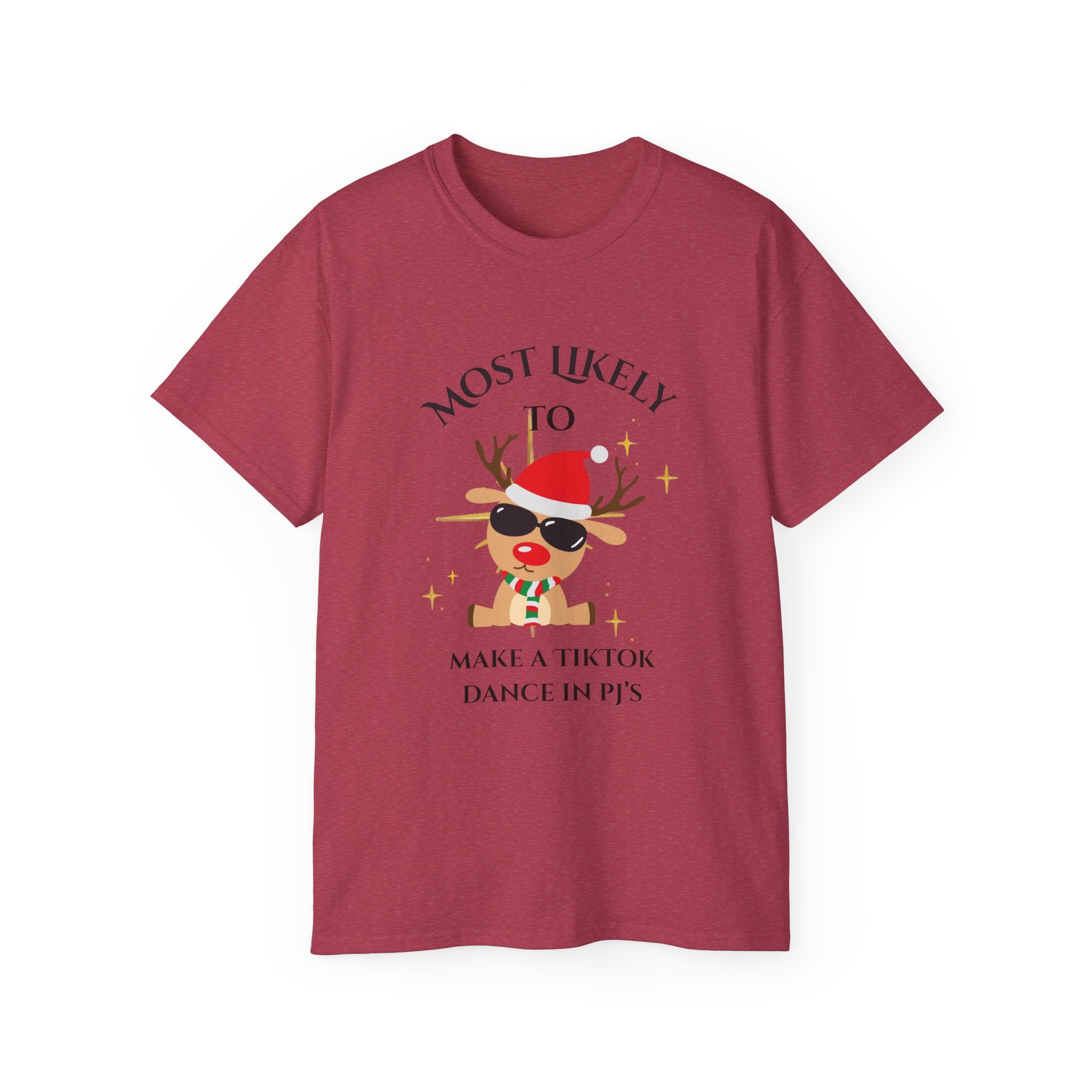 Most Likely to Make a TikTok... Funny Holiday T-Shirt, Perfect for Christmas Parties, Gift for Friends, Family Fun, Great for TikTok Dances