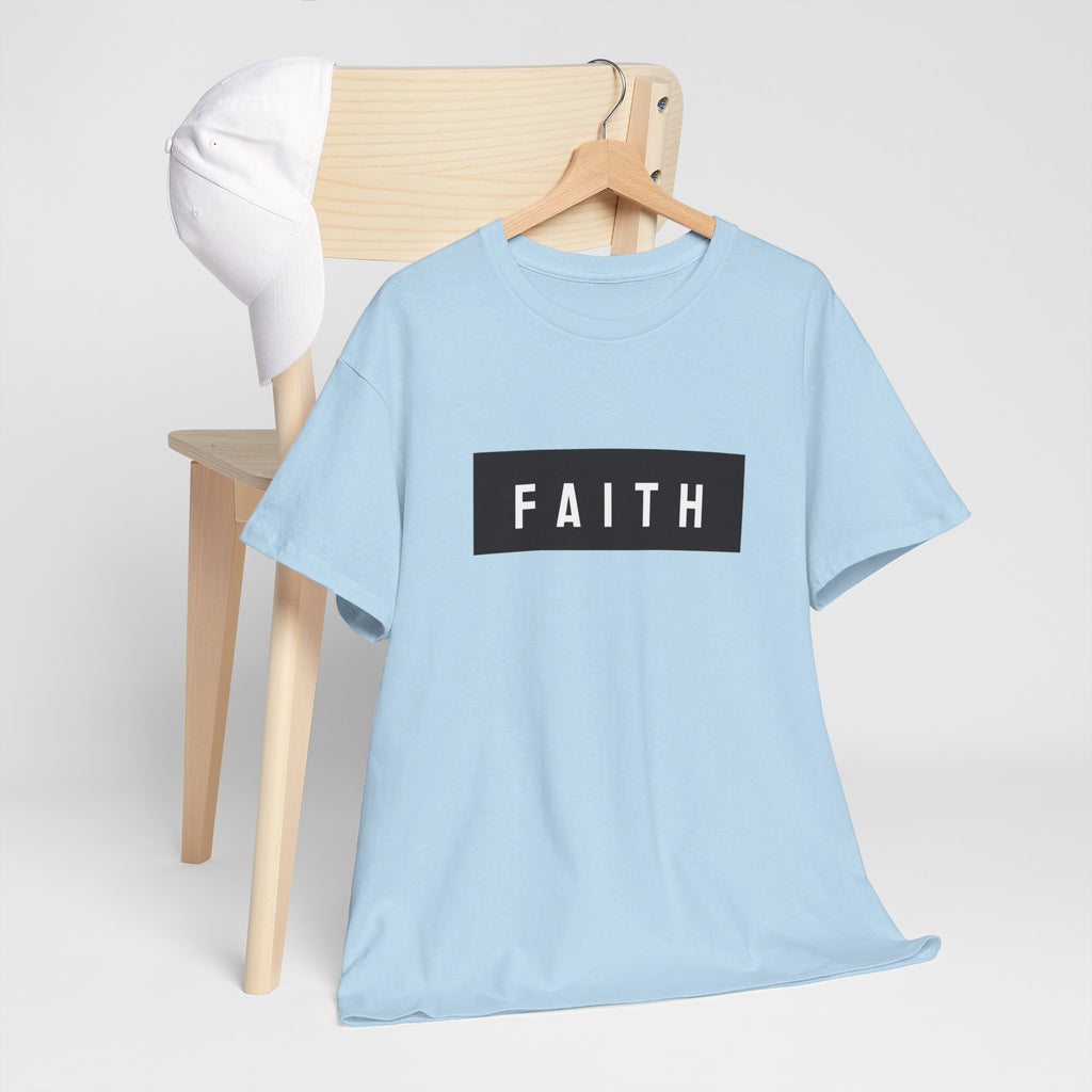 Faith Graphic Tee — Minimal Black Box Christian T-Shirt