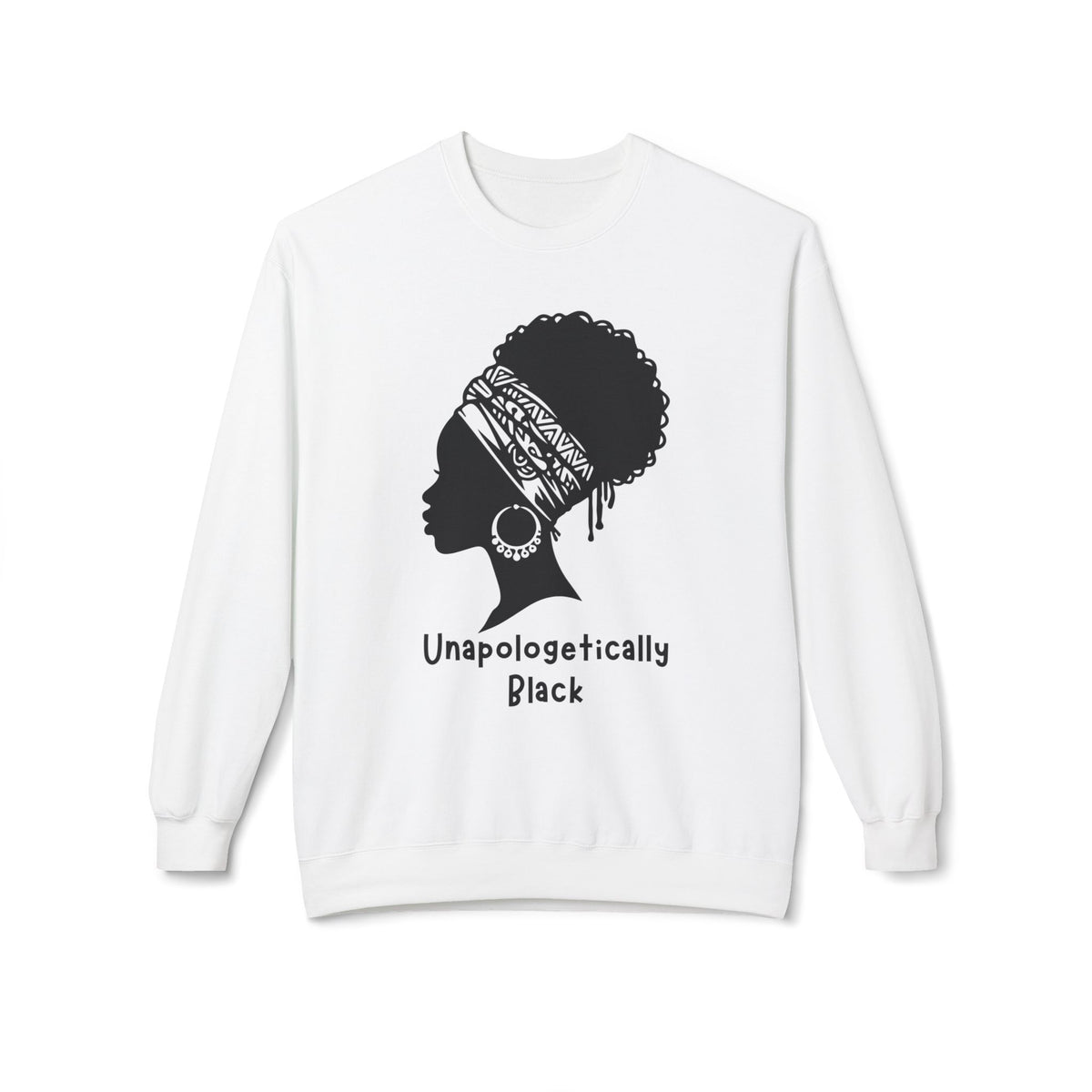 "Unapologetically Black" Graphic Crewneck Sweatshirt — Minimal Line Art Woman
