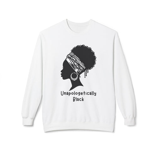 "Unapologetically Black" Graphic Crewneck Sweatshirt — Minimal Line Art Woman