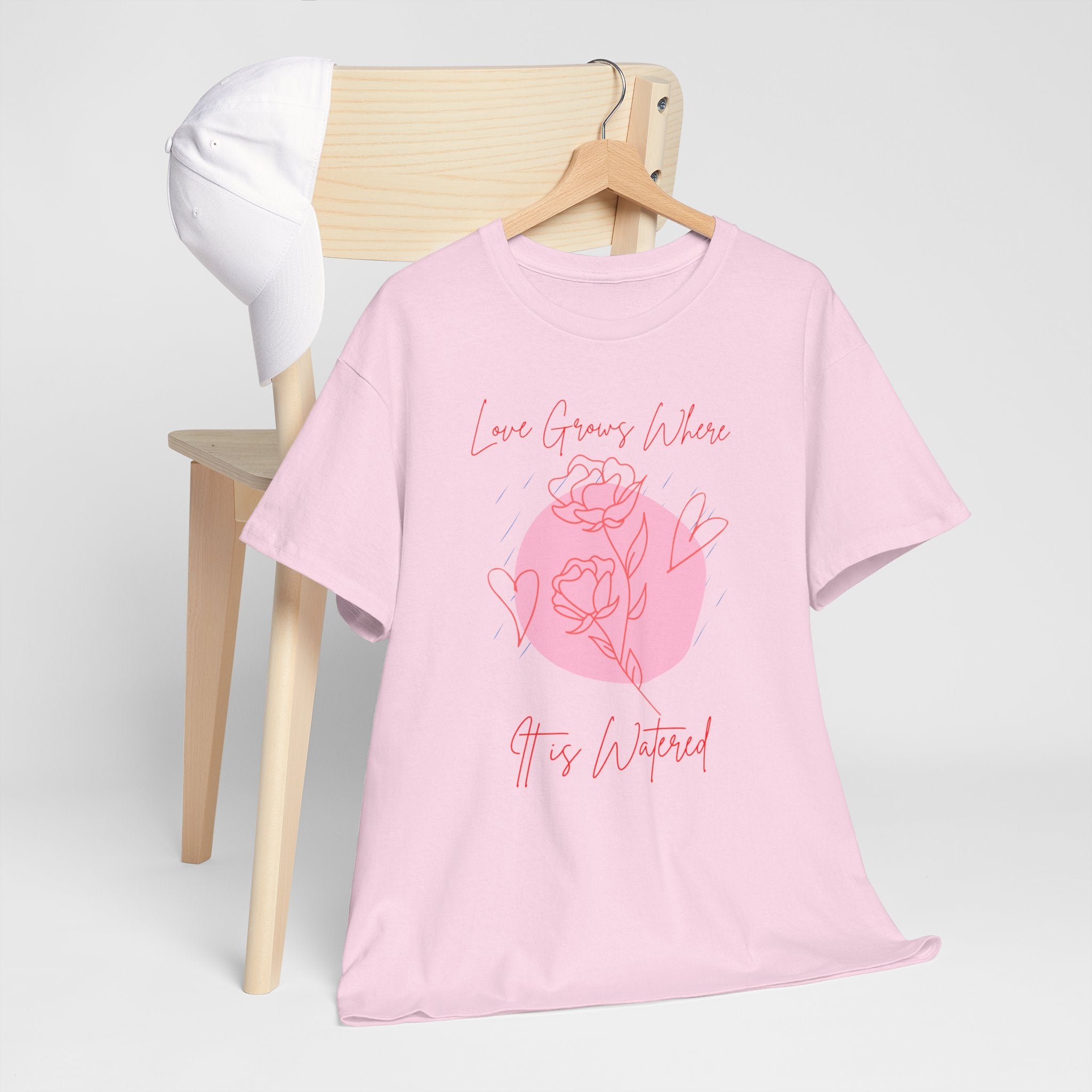 Rose Moon Graphic Tee — "Love Grows Where It’s Watered"