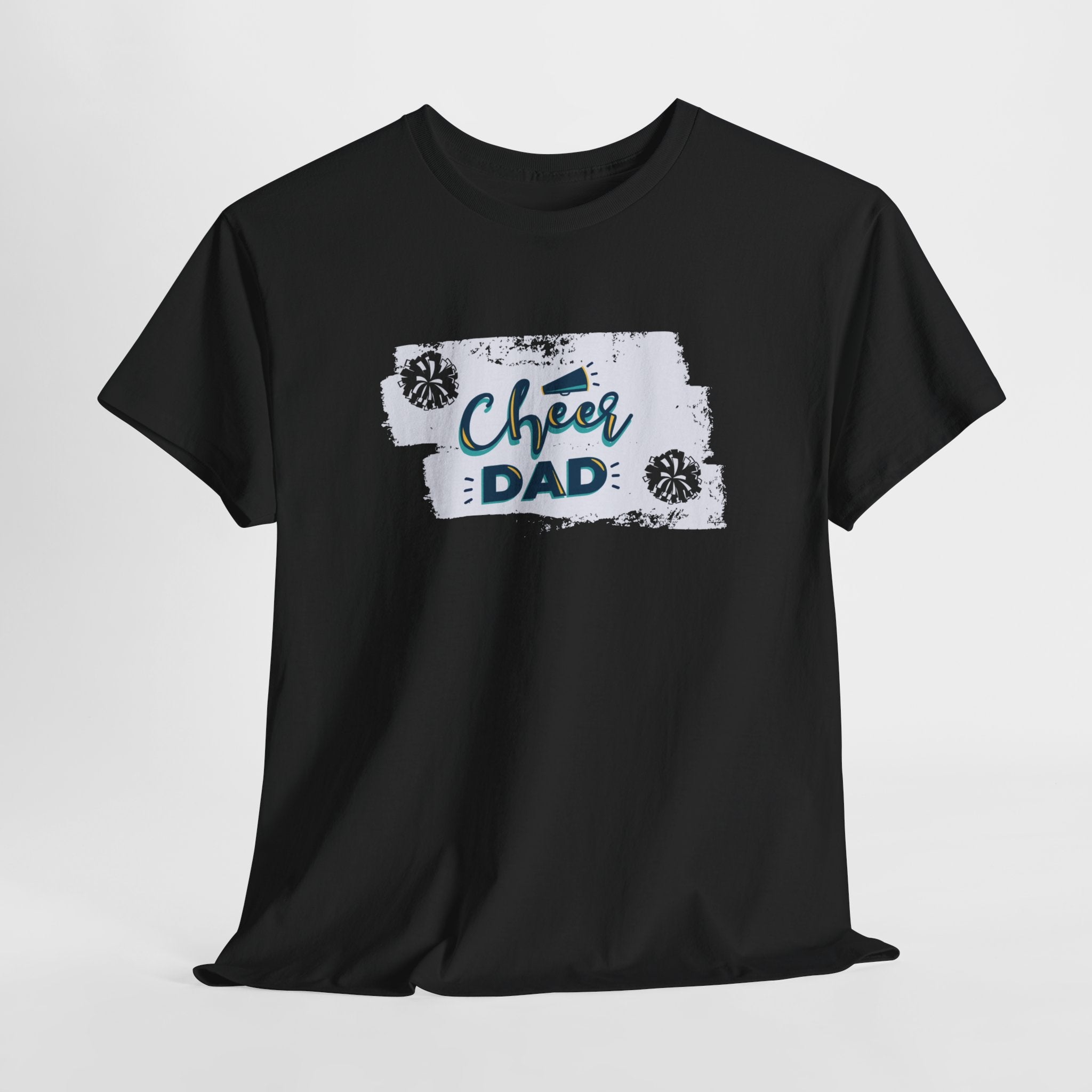 Cheer Dad T-Shirt — Cheerleading Dad Tee with Pom-Poms, Father's Day Gift