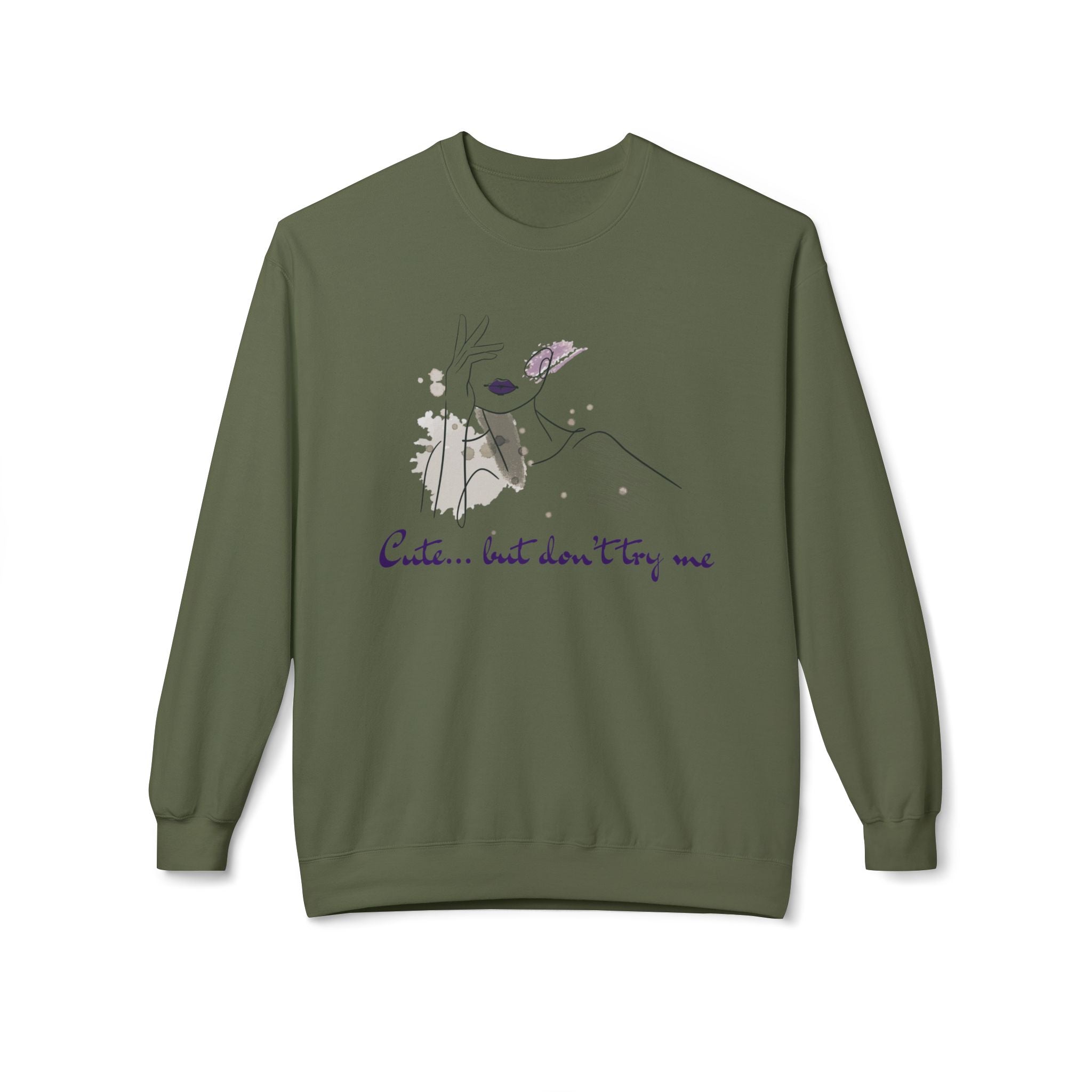 Cute... But Don't Try Me Sweatshirt — Feminine Floral Bunny Crewneck