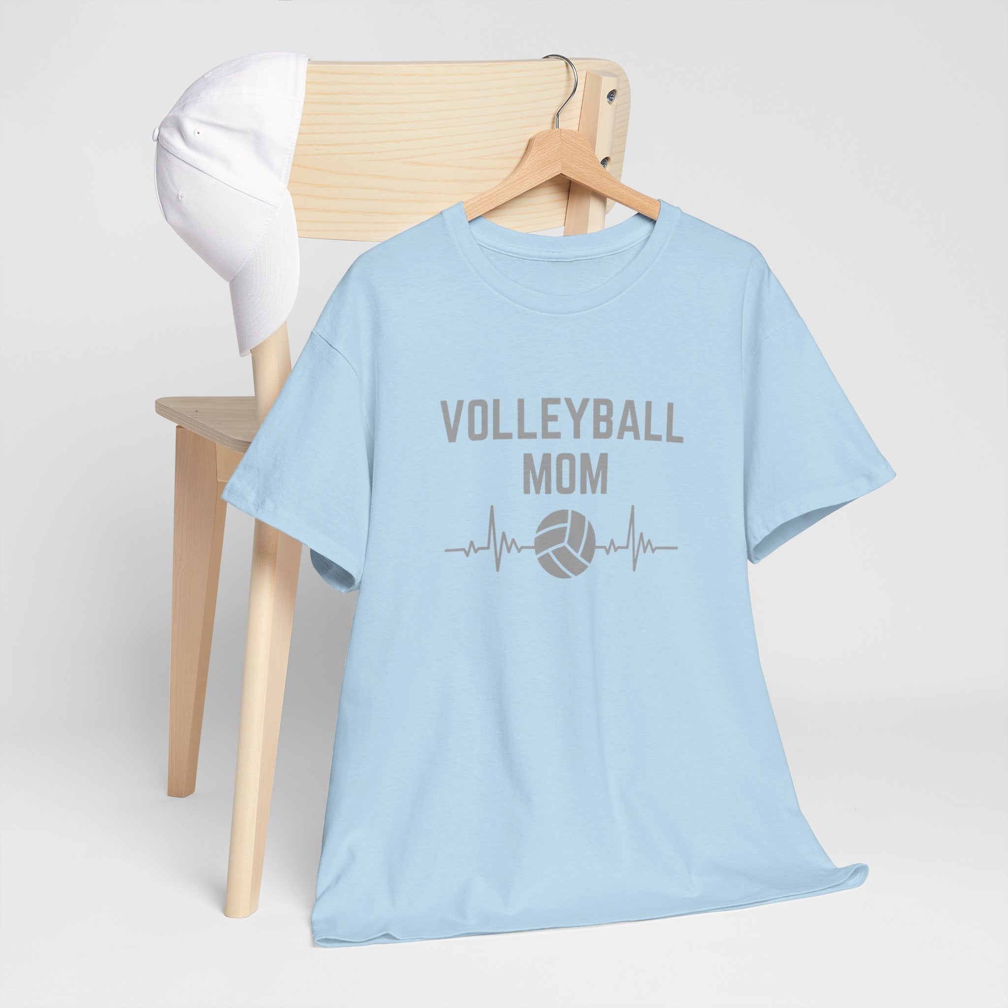 Volleyball Mom T-Shirt — Heartbeat Volleyball Tee for Proud Moms