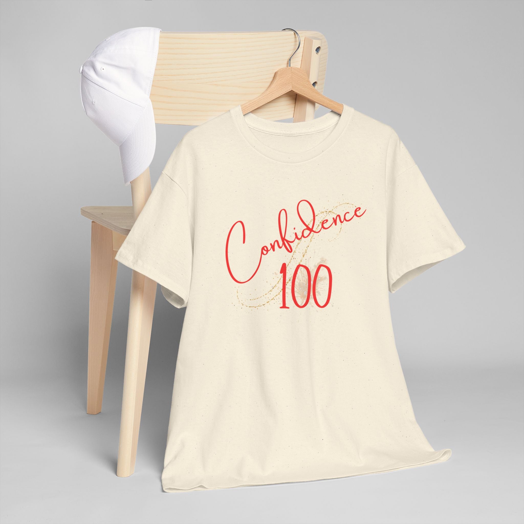 Confidence 100 T-Shirt — Inspirational Script Graphic Tee