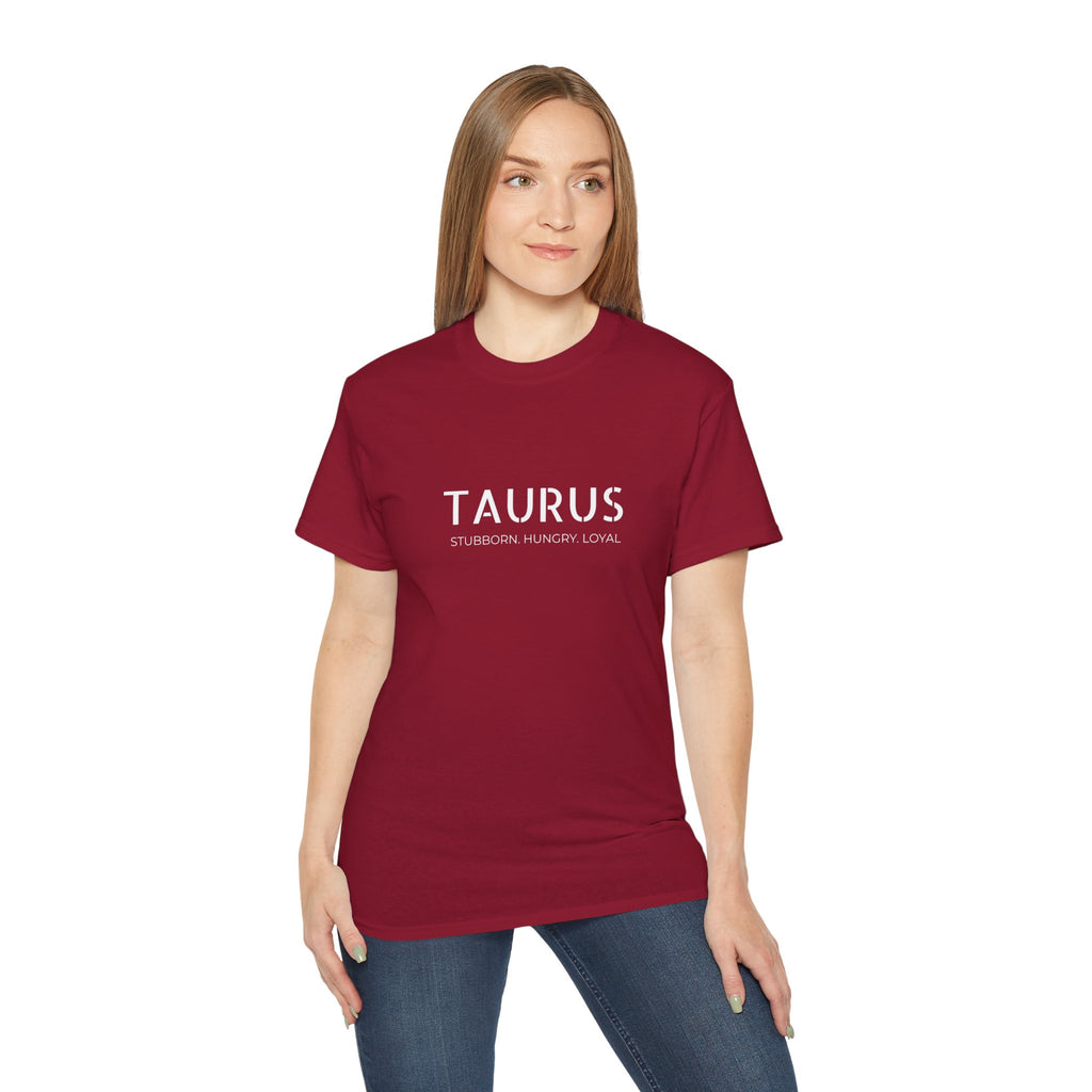 Taurus Zodiac T‑Shirt — 'Taurus: Stubborn Hungry Loyal' Astrological Tee