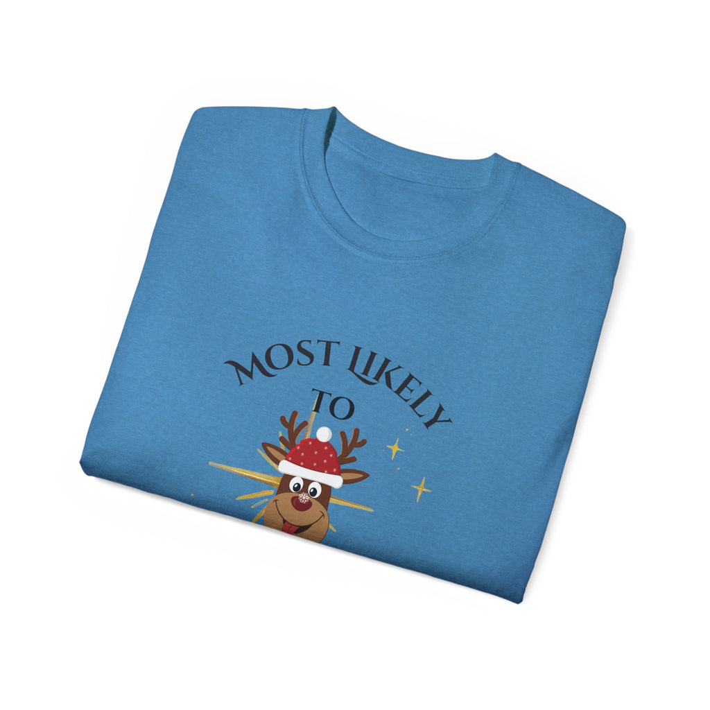 Most Likely to Eat All the Sweet Potato Pie, Funny Holiday Tee: Christmas Gift, Unisex T-Shirt, Thanksgiving Humor, Casual Apparel