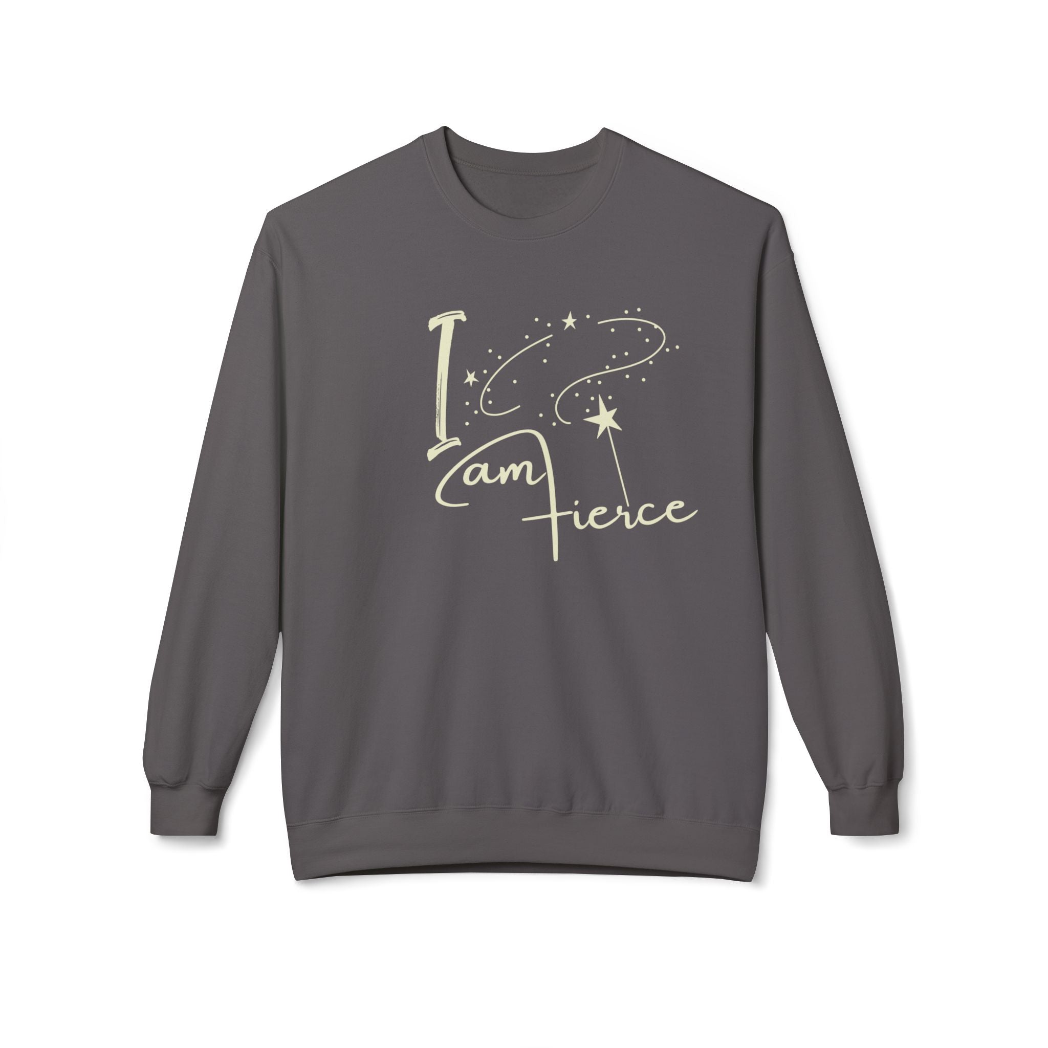 I Am Fierce Crewneck Sweatshirt — Pink Magic Feminine Graphic Sweatshirt