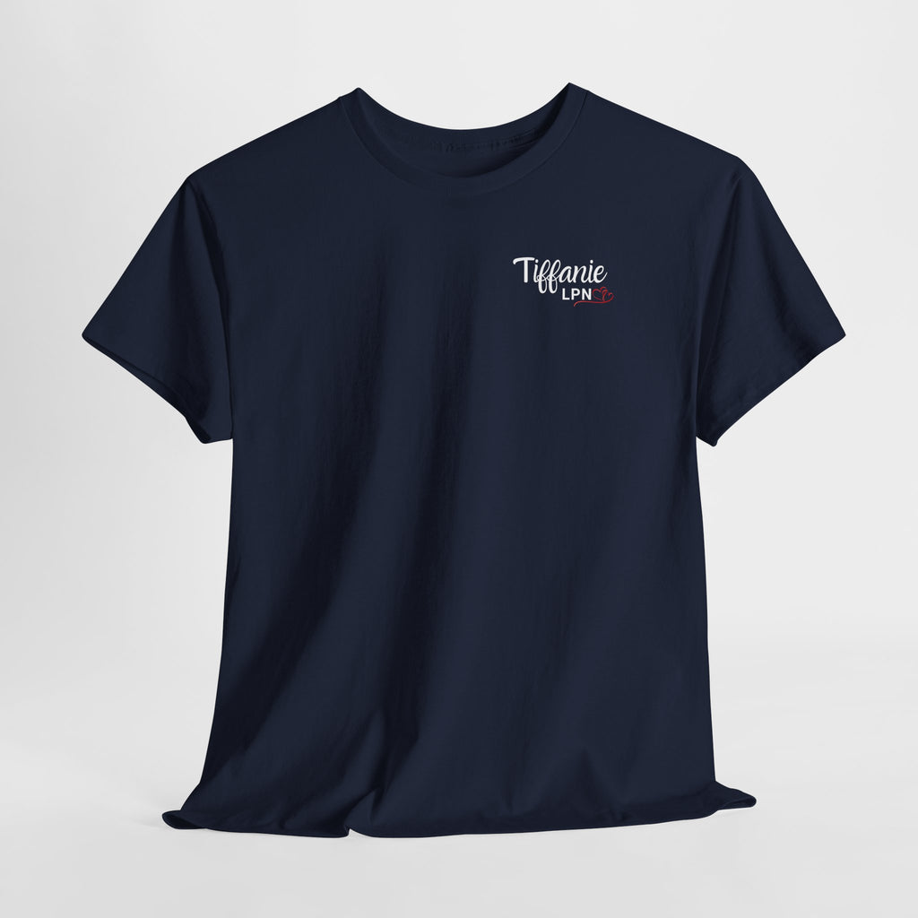 T-shirt — "Tiffany LPN" Script Logo Chest Tee