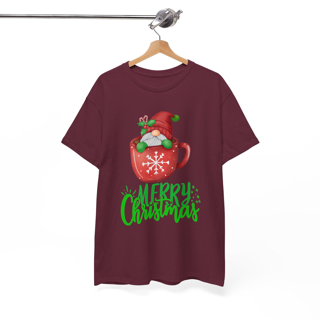 Merry Christmas Gnome in Mug Graphic T-Shirt