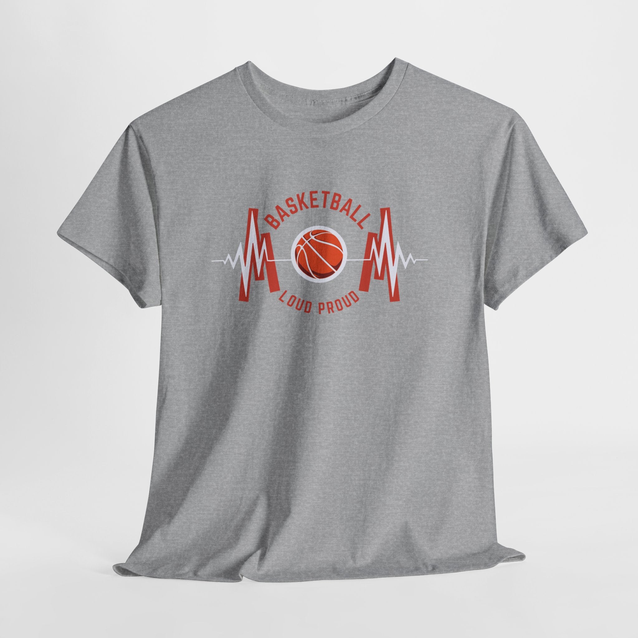 Basketball Mom Loud Proud Tee — Heartbeat Hoop Graphic T‑Shirt