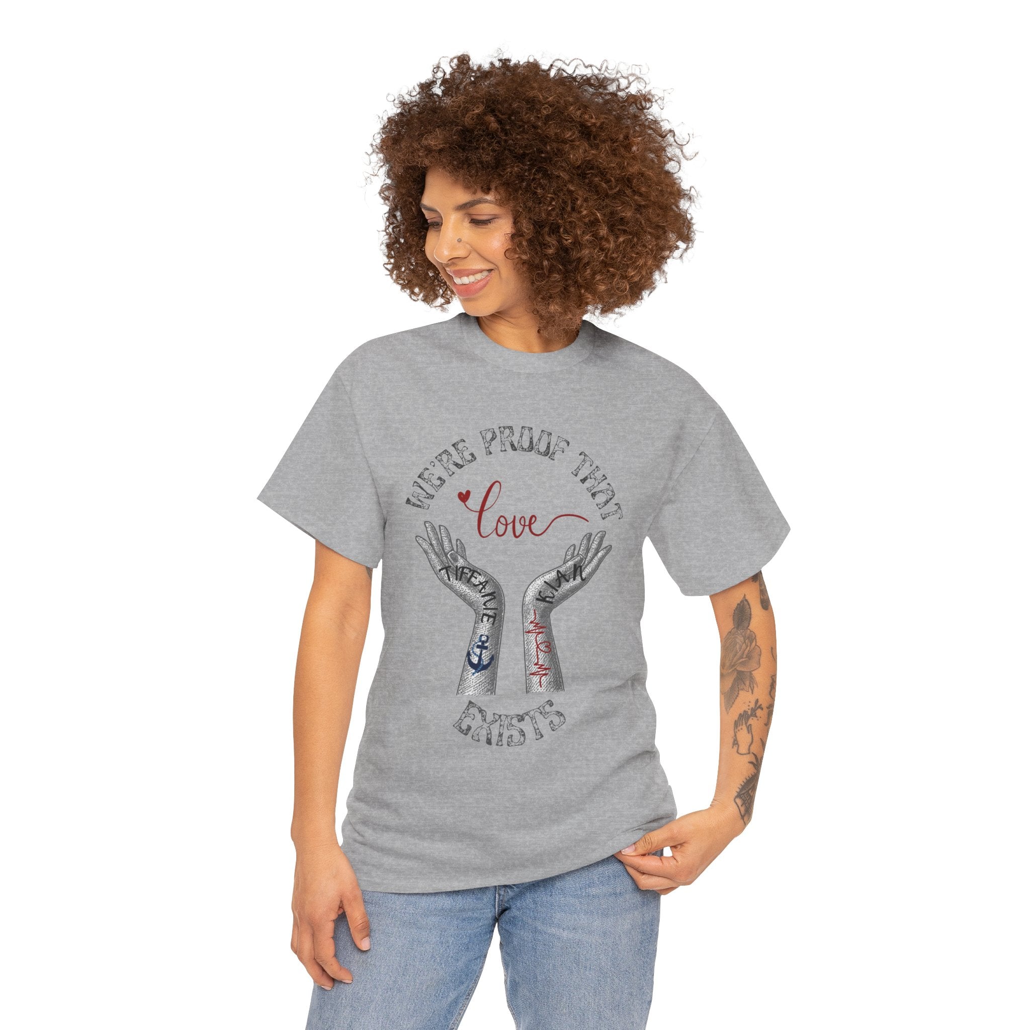 Love Wins Tattoo Hands T‑Shirt – "We're Proof That Love Exists" Couples Goal Pride Tee