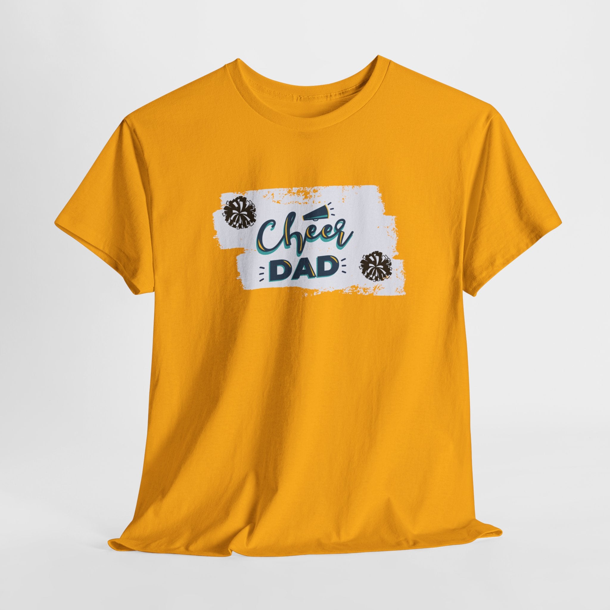 Cheer Dad T-Shirt — Cheerleading Dad Tee with Pom-Poms, Father's Day Gift
