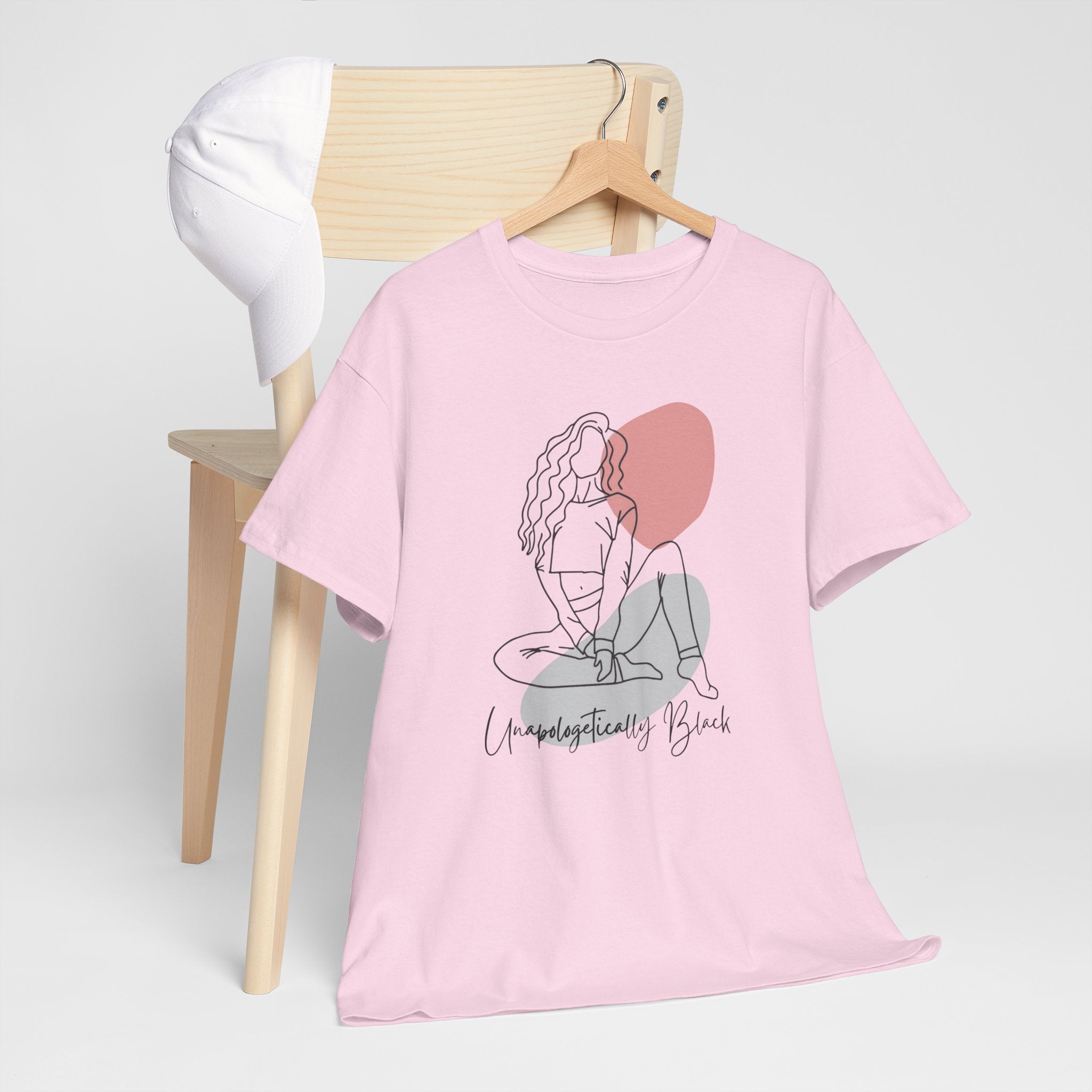 Bold Woman Line Art Tee – "Unapologetically Black" Cotton T‑Shirt