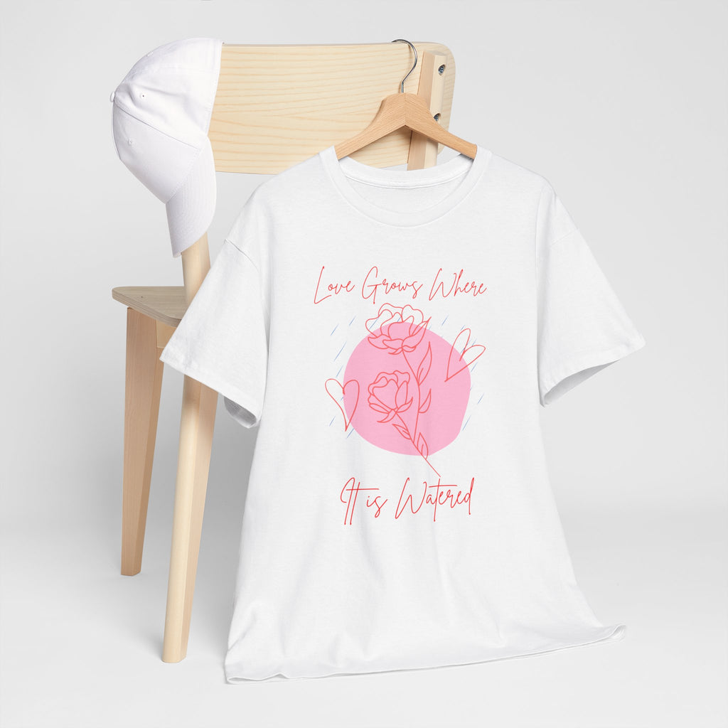Rose Moon Graphic Tee — "Love Grows Where It’s Watered"