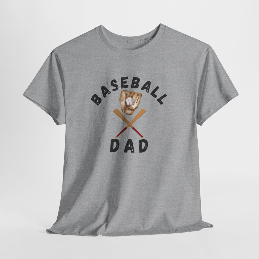 Baseball Dad Tee — Vintage Glove & Crossed Bats Graphic Shirt