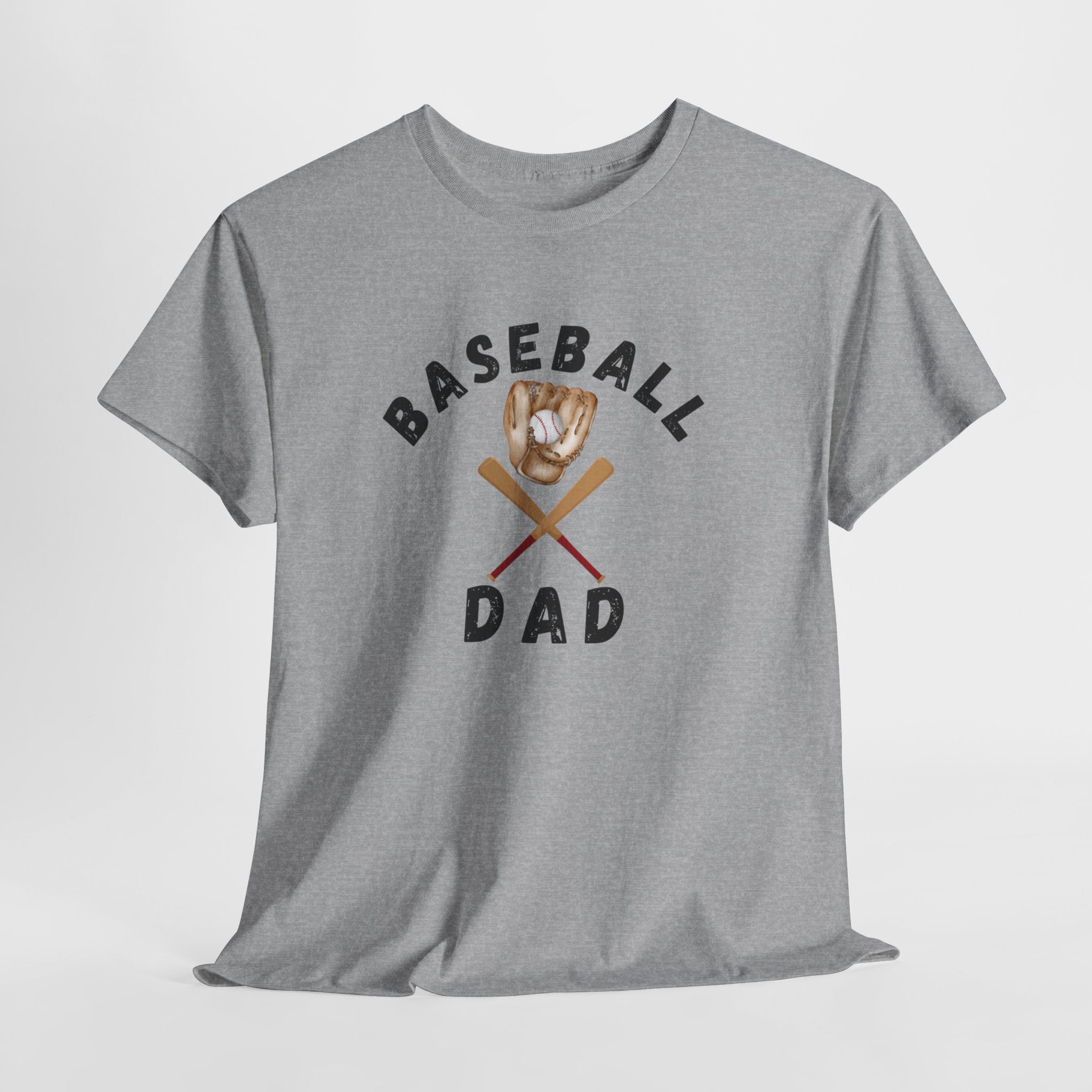 Baseball Dad Tee — Vintage Glove & Crossed Bats Graphic Shirt