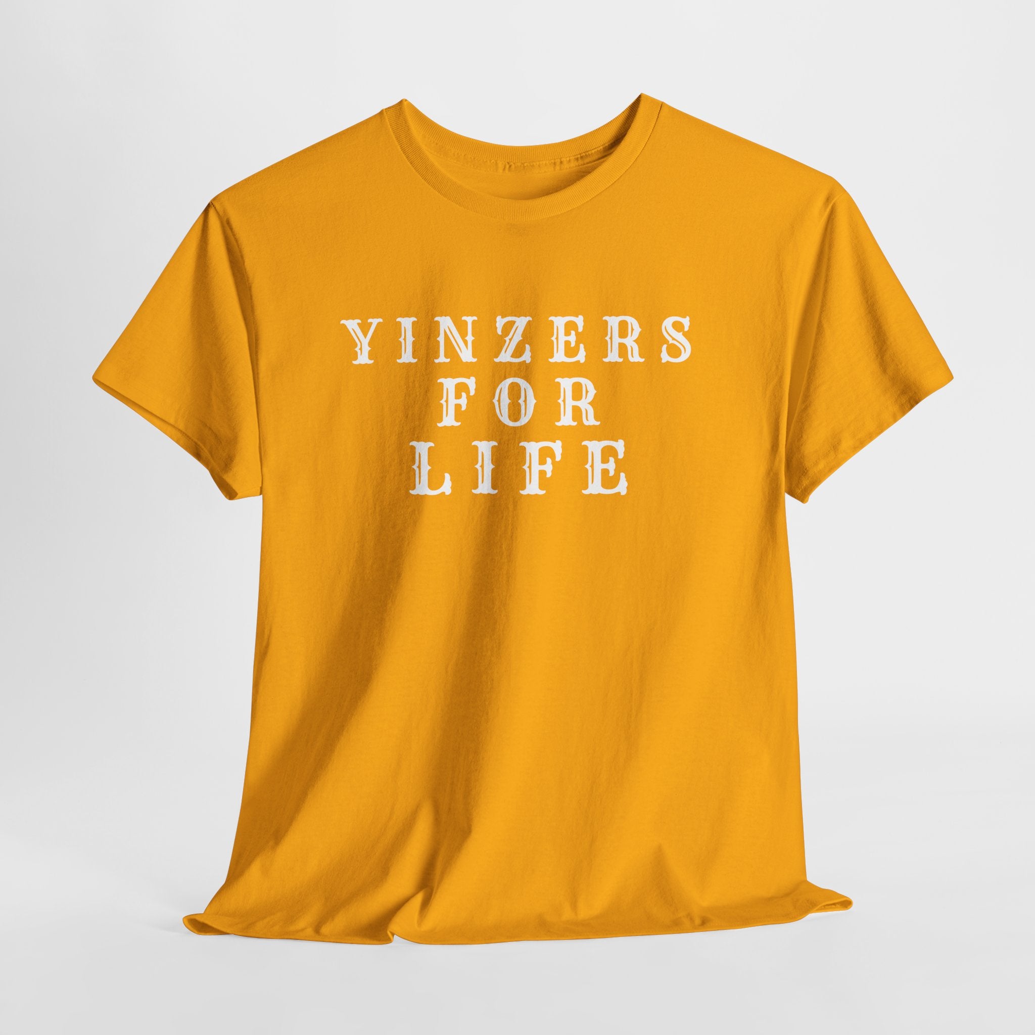 Yinzers For Life Classic White T‑Shirt - Plain Cotton Tee