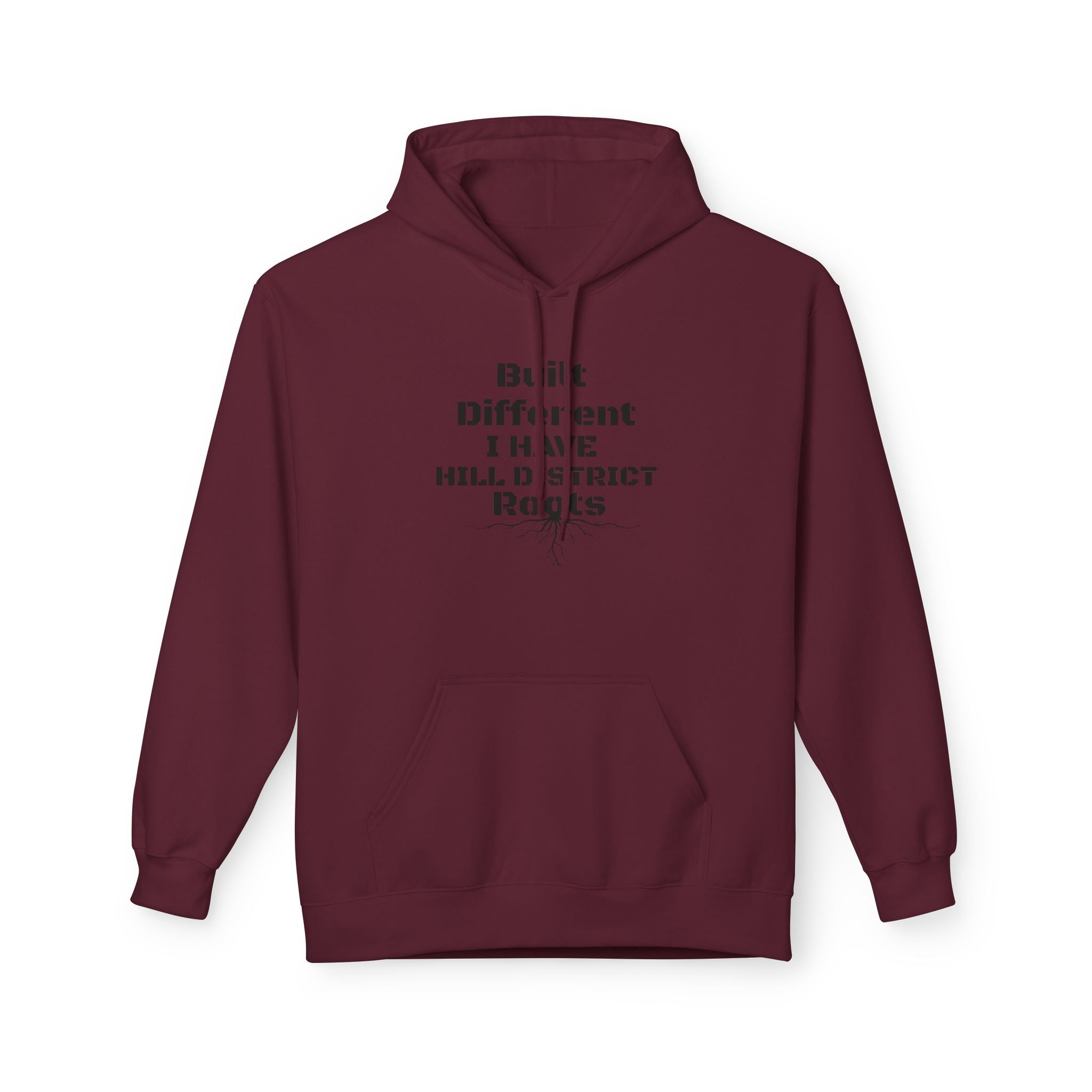 Hoodie — "Built Different, I Have Hill district Roots" Minimal Graphic Pullover