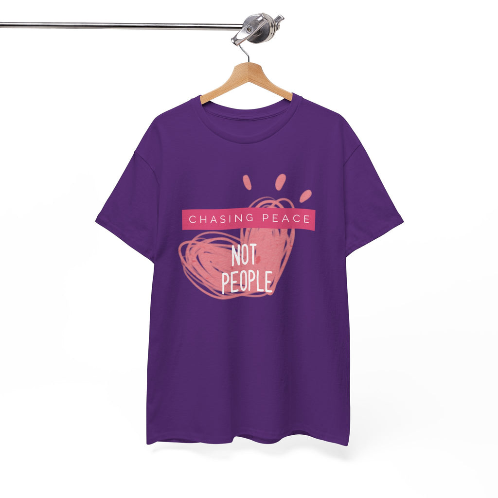 Chasing Peace Not People Tee — Pink Graphic Mental Health Awareness T‑Shirt