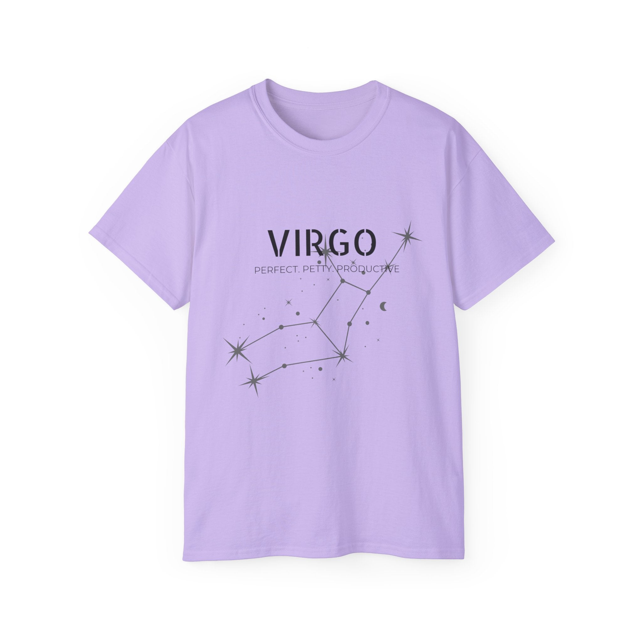 Virgo Constellation T‑Shirt — Virgo Zodiac Tee with 'Perfectly Imperfect' Script