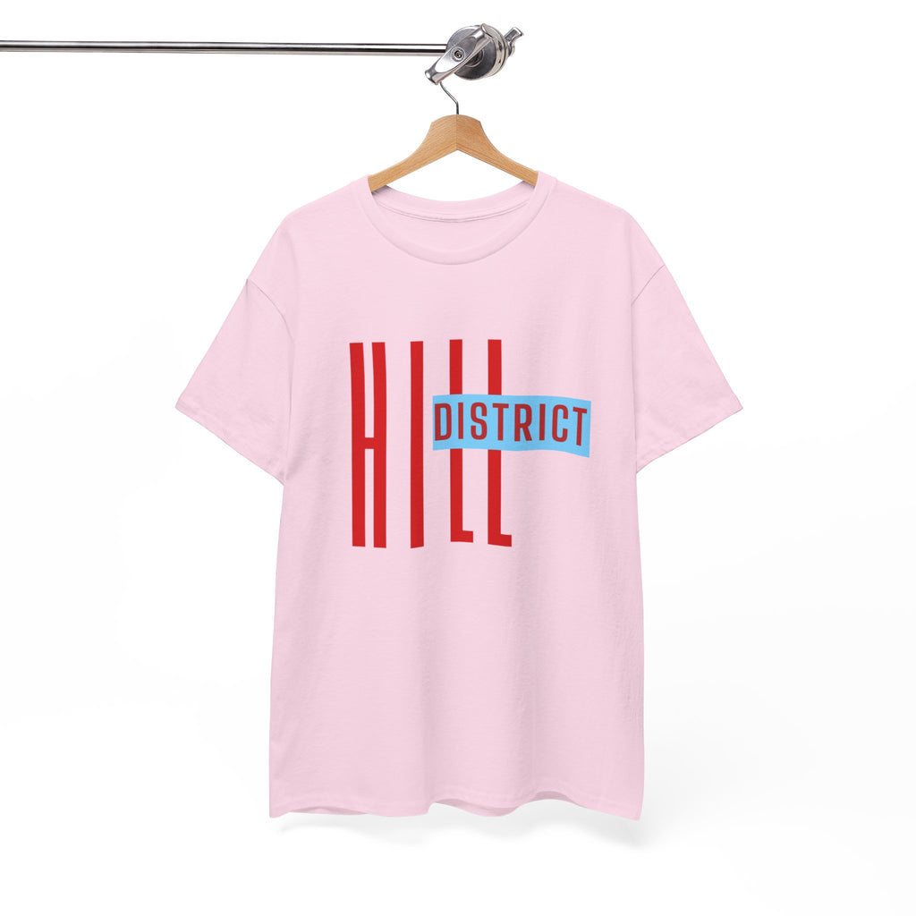 Hill District T-Shirt — Retro Red & Blue 'DISTRICT' Graphic Tee